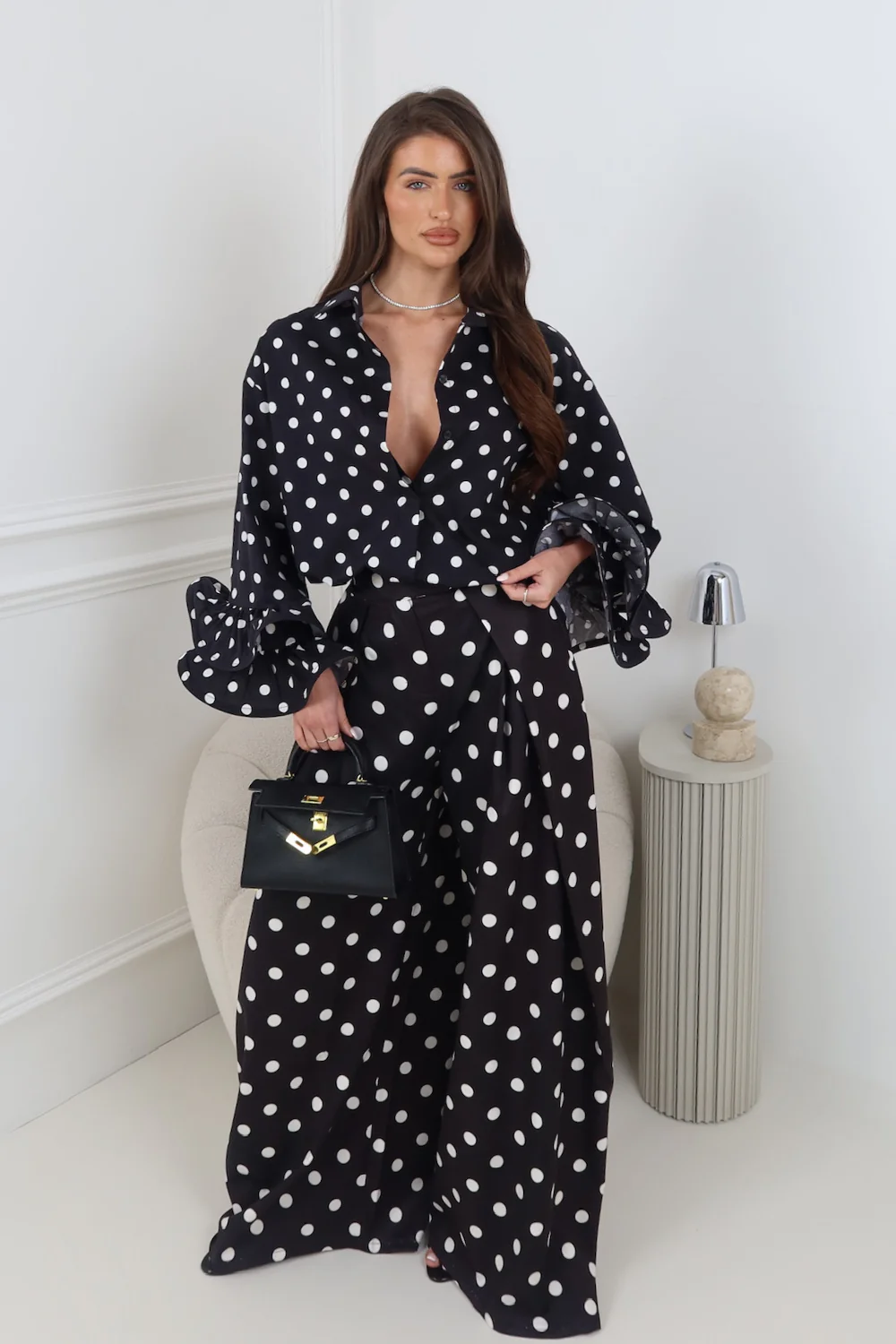 JANE BLACK POLKA DOT RUFFLE CUFF SHIRT - Image 3