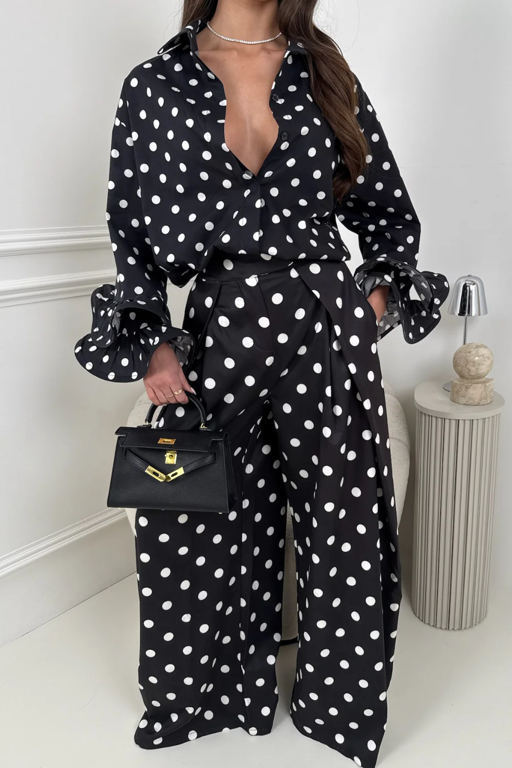 JANE BLACK POLKA DOT RUFFLE CUFF SHIRT - Image 4