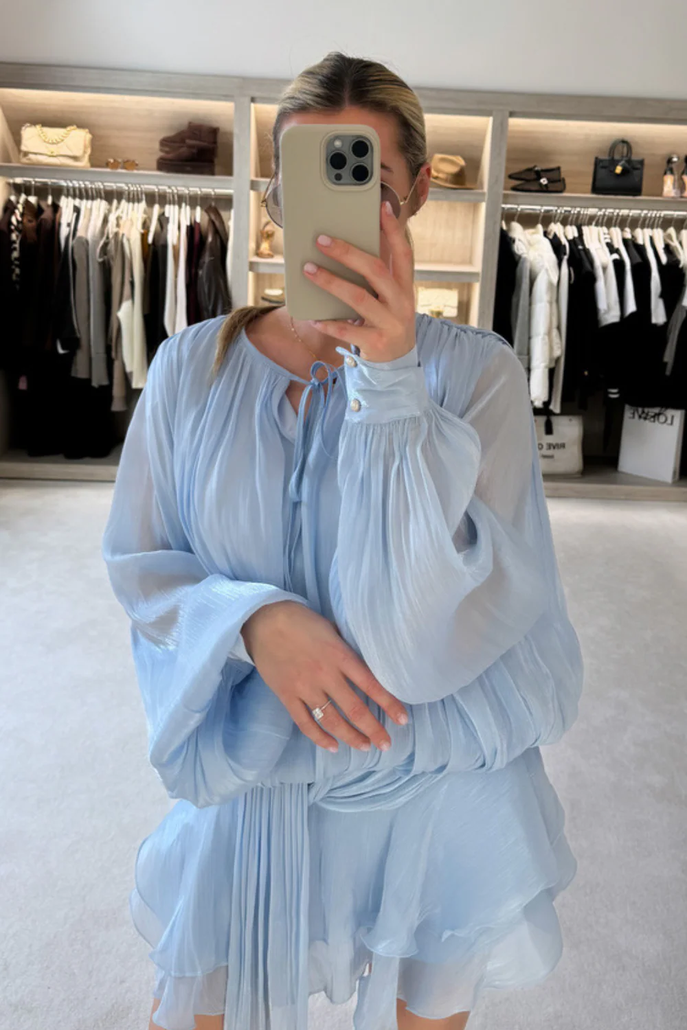 Jaycee blue chiffon shirt dress - Image 3