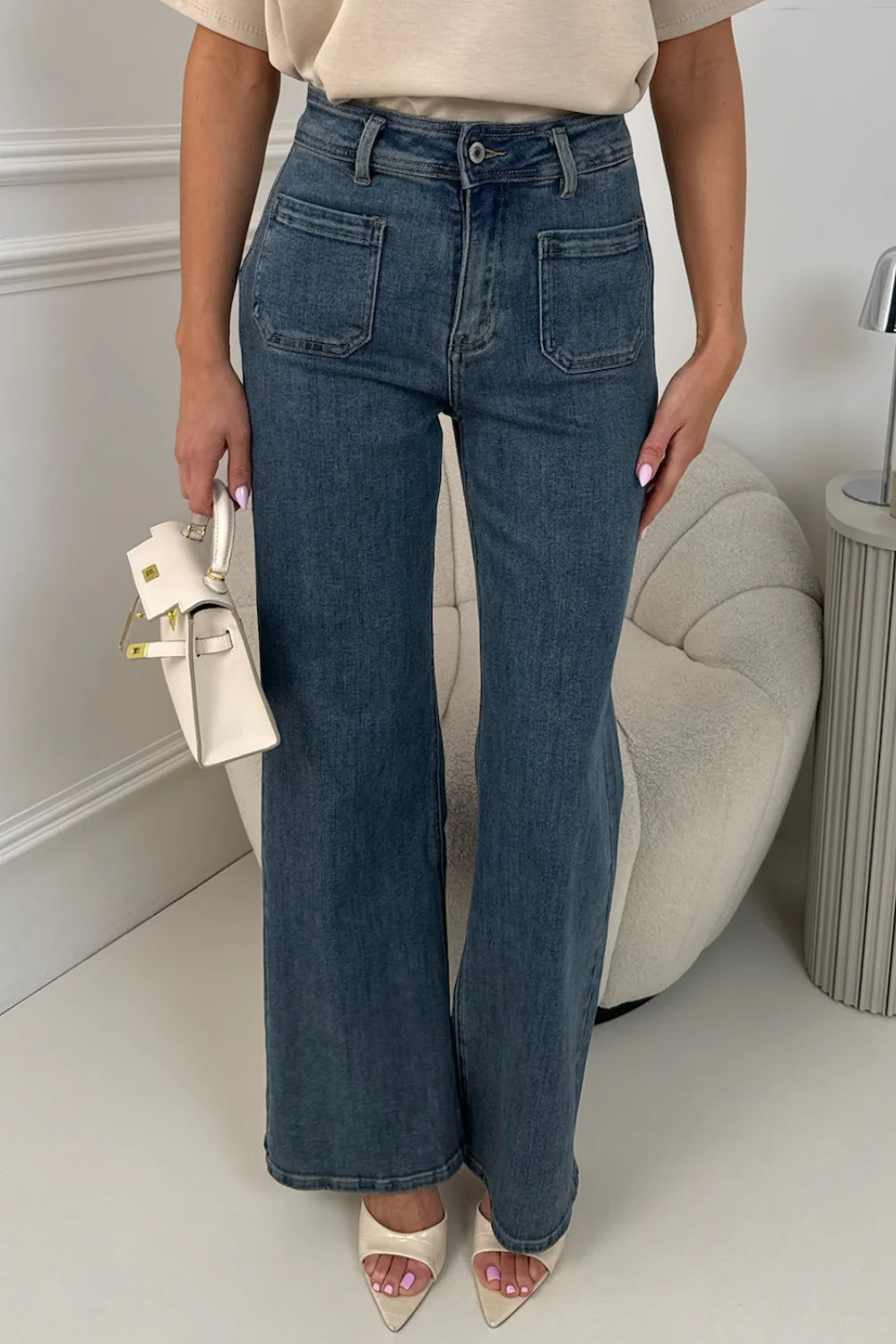 JENNY DARK NAVY STRAIGHT  LEG FRONT POCKET JEANS - Image 3