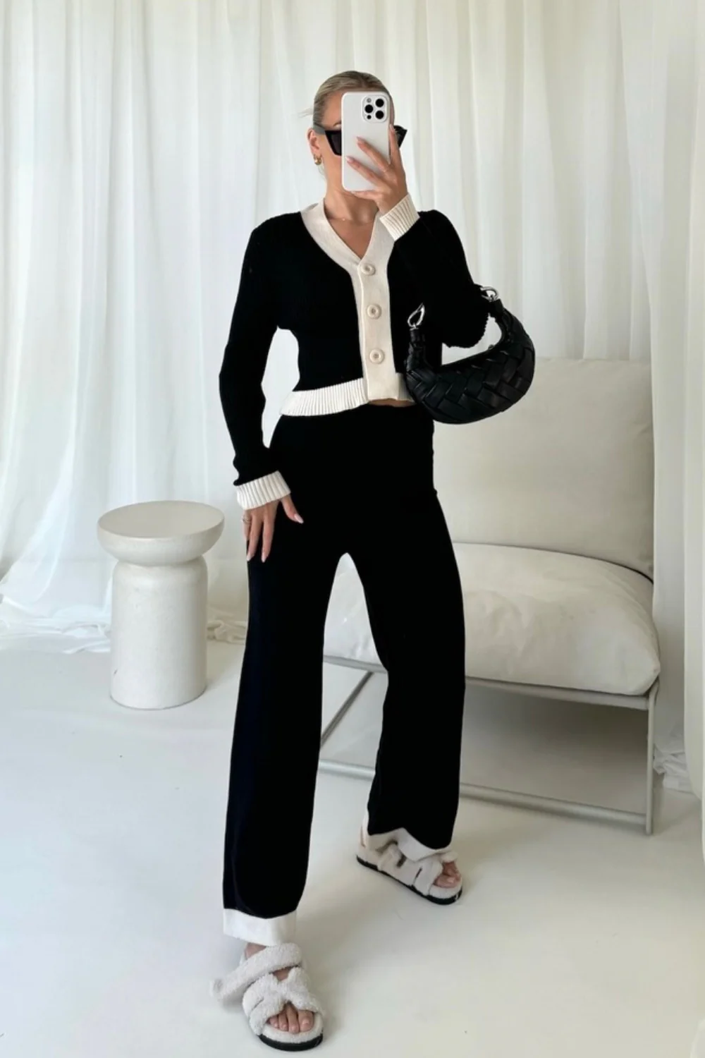 Josie black knit ribbed co-ord - Image 2