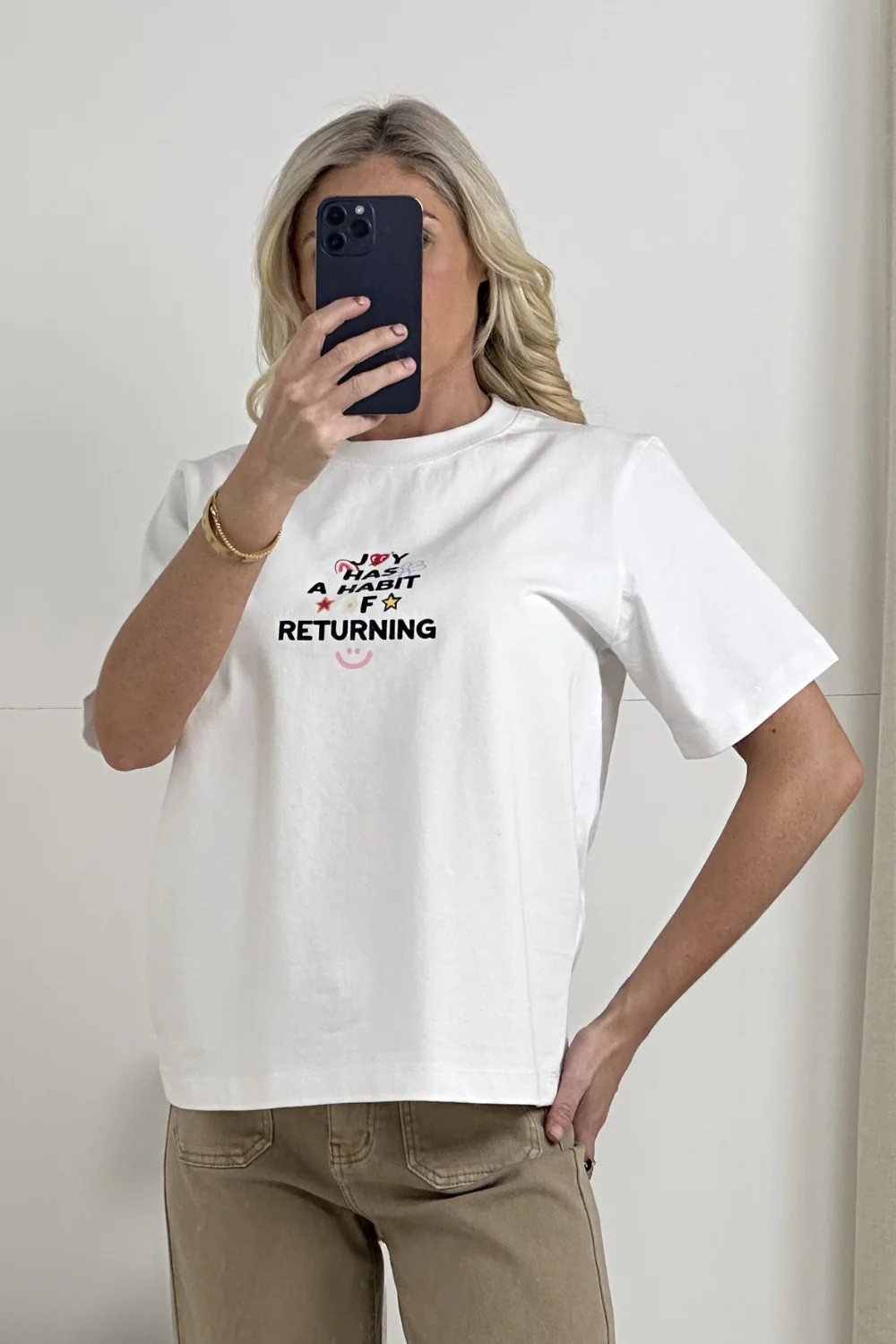 JOY HABIT PRINTED WHITE HEAVYWEIGHT T-SHIRT