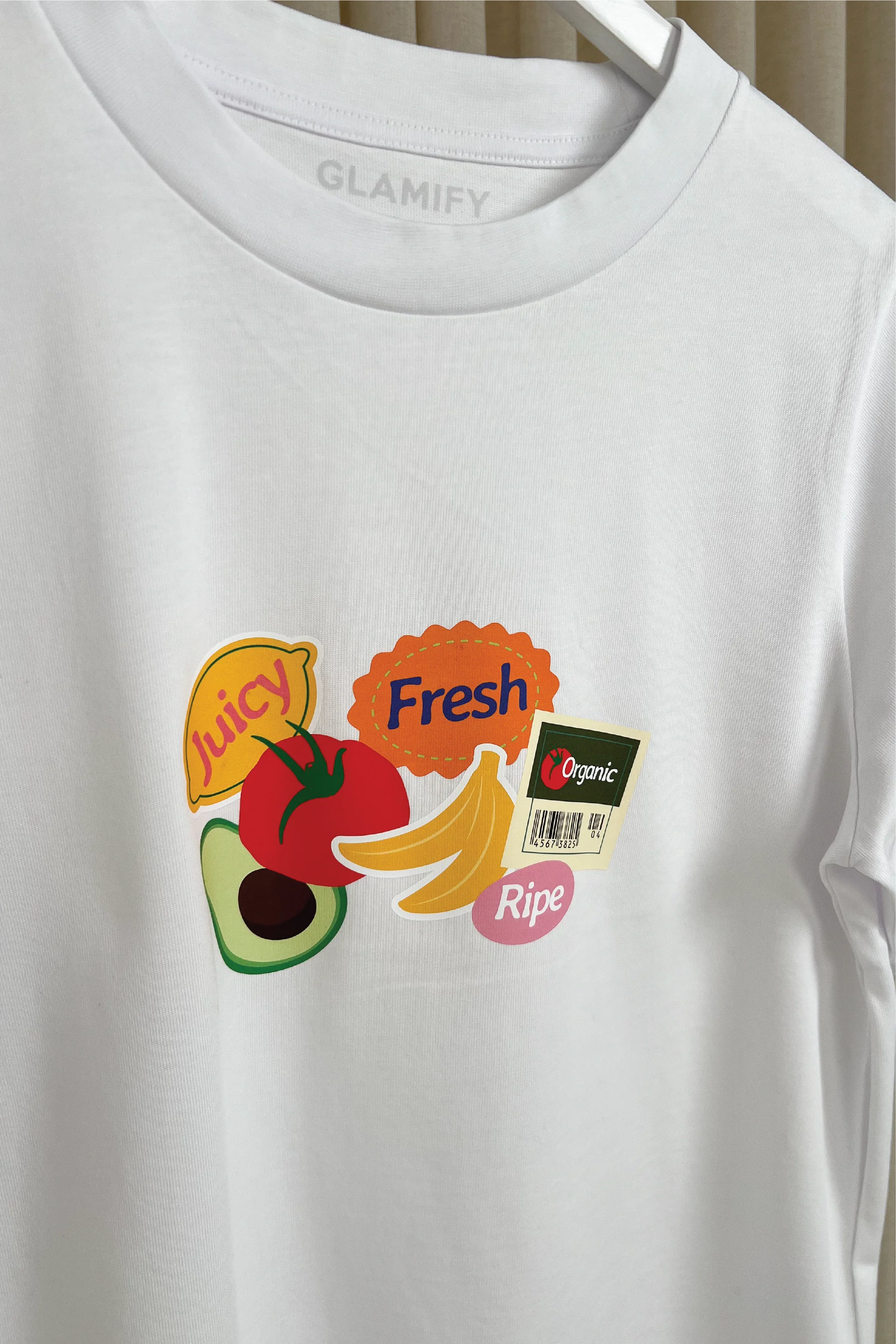 Juicy fresh white printed heavyweight oversized t-shirt - Image 4