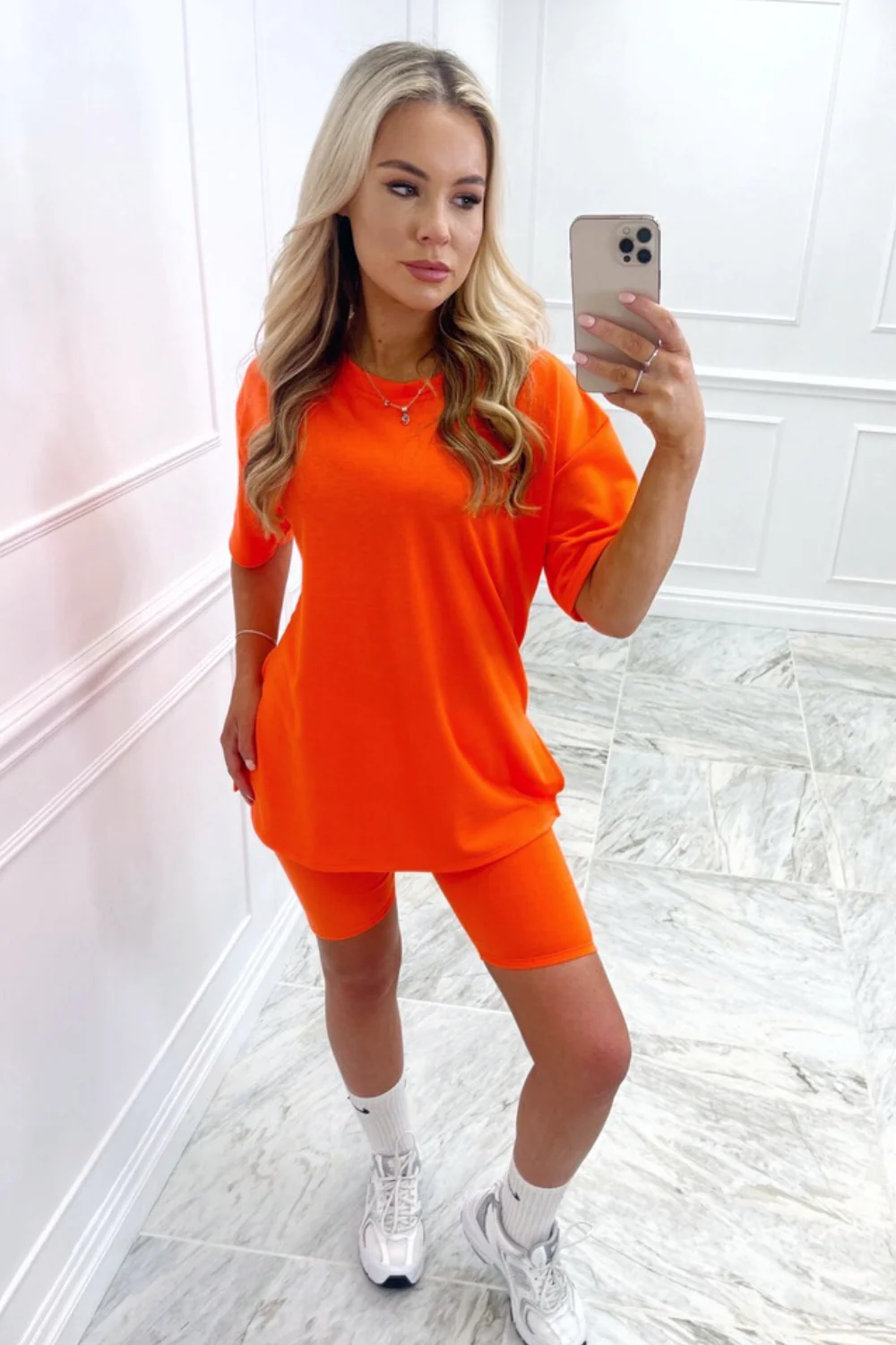 Katie neon orange cycling short coord