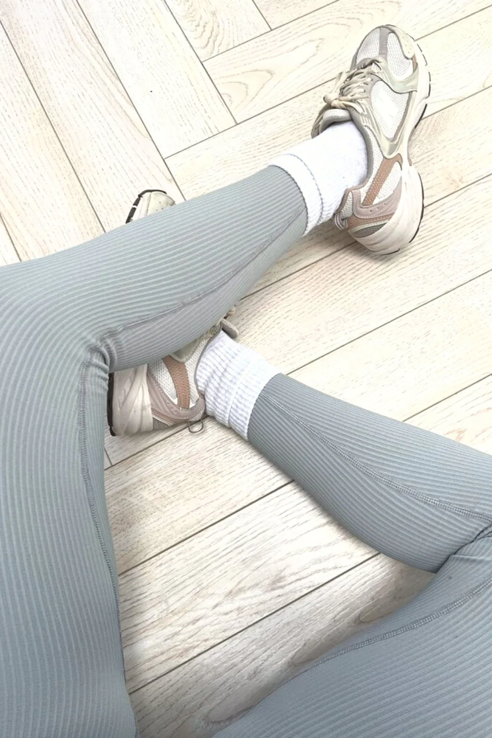 Katy Grey ribbed high waist leggings - Image 5
