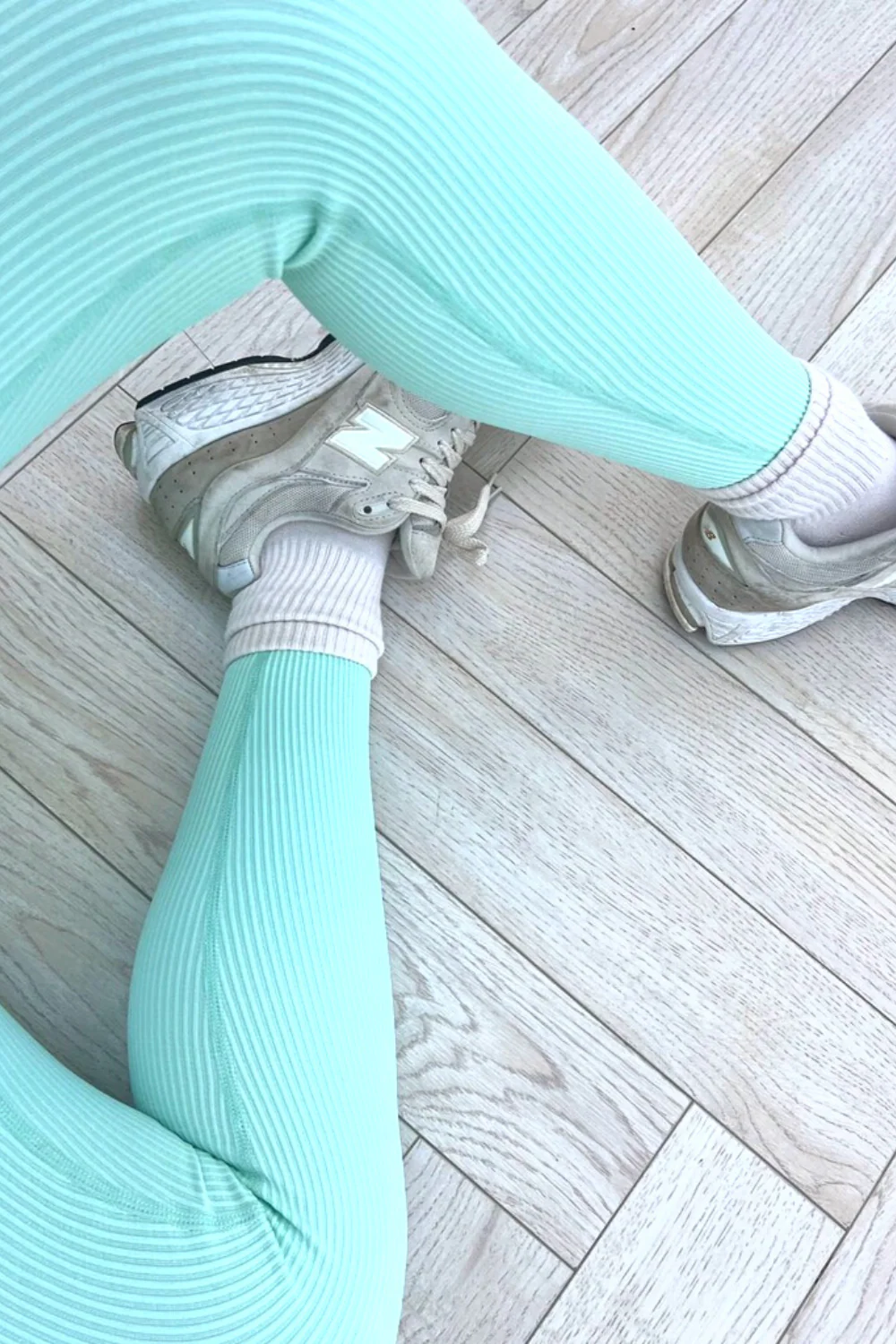 Katy mint ribbed leggings - Image 2