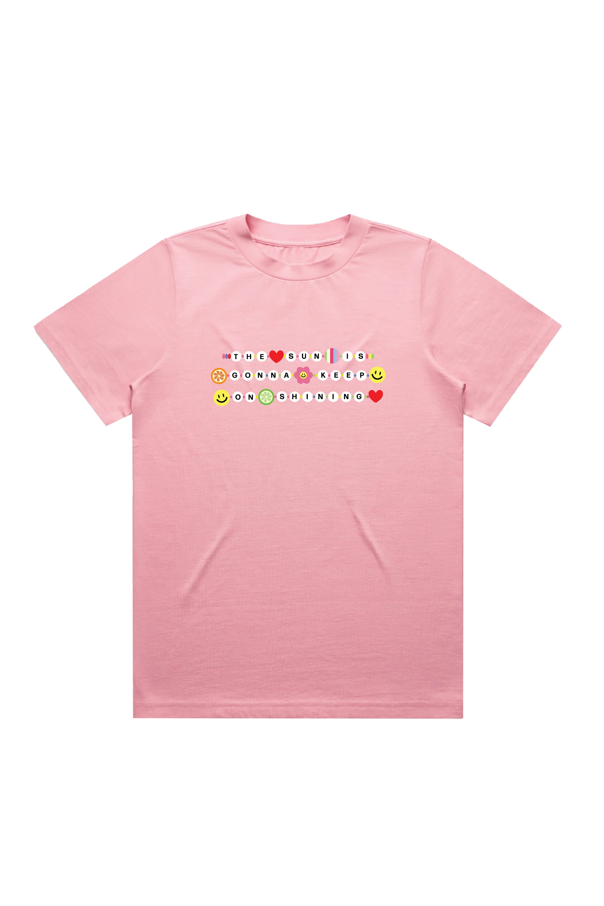 Keep on smiling pink heavyweight back print printed t-shirt - Image 5