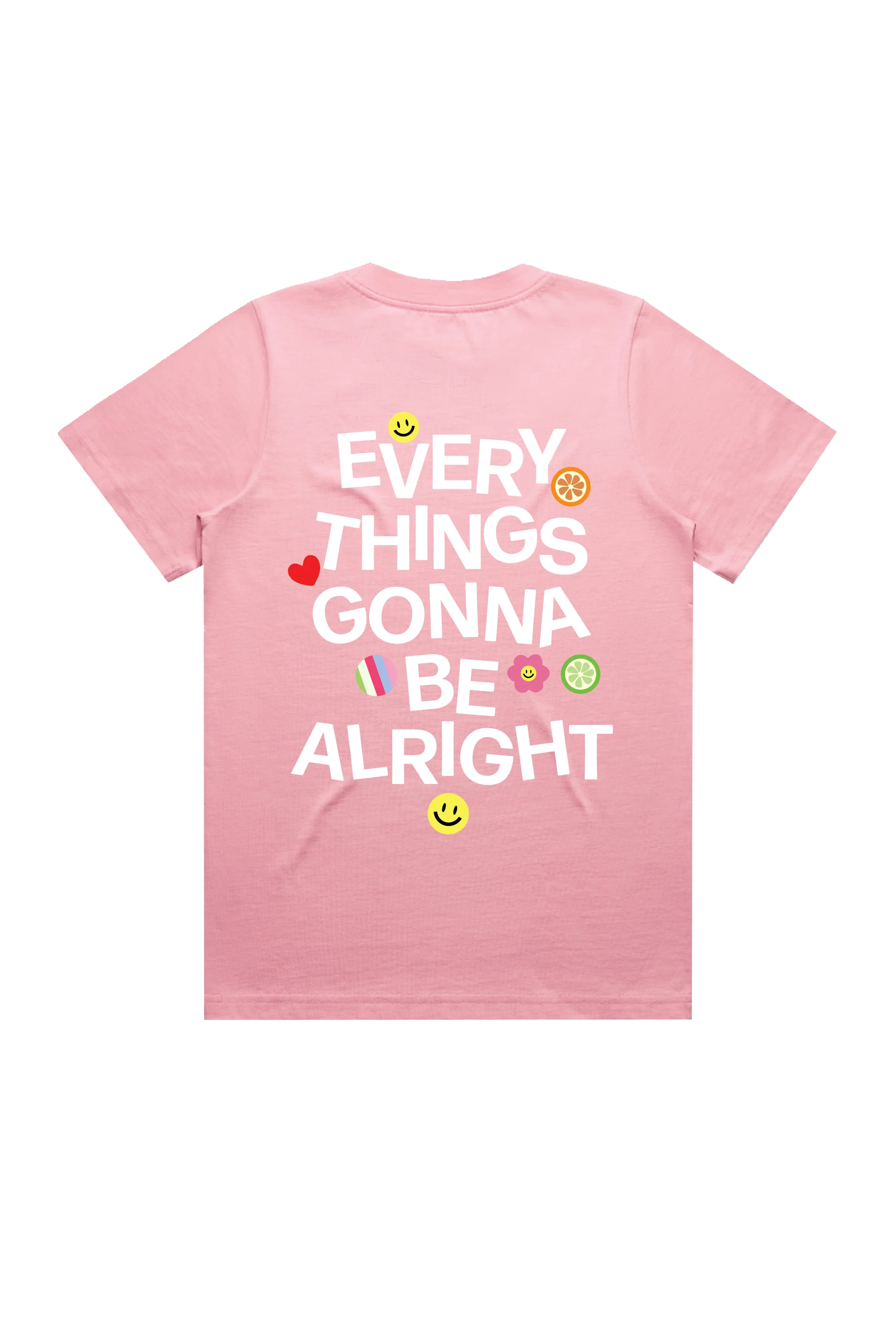 Keep on smiling pink heavyweight back print printed t-shirt - Image 6
