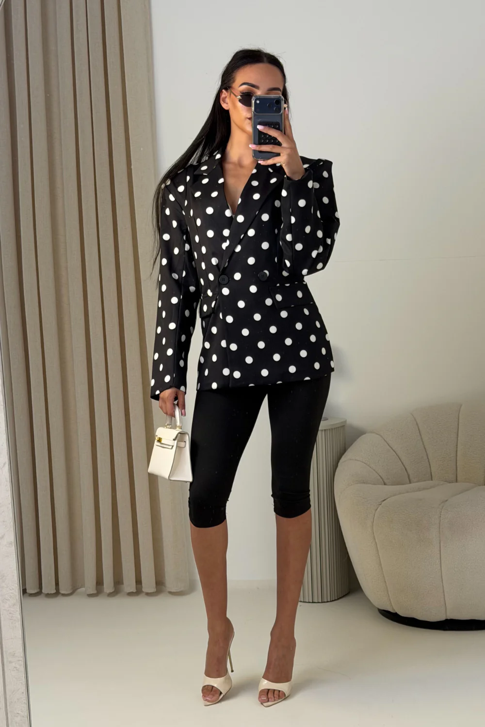 KELLY BLACK POLKA DOT BLAZER - Image 2