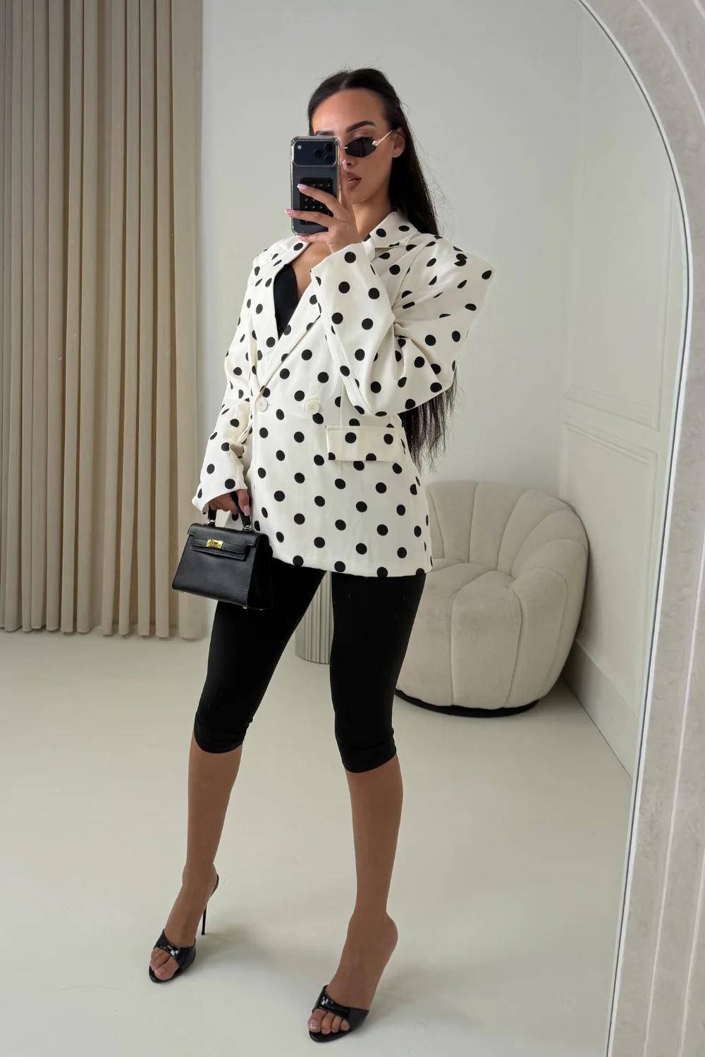 KELLY IVORY POLKA DOT BLAZER - Image 2