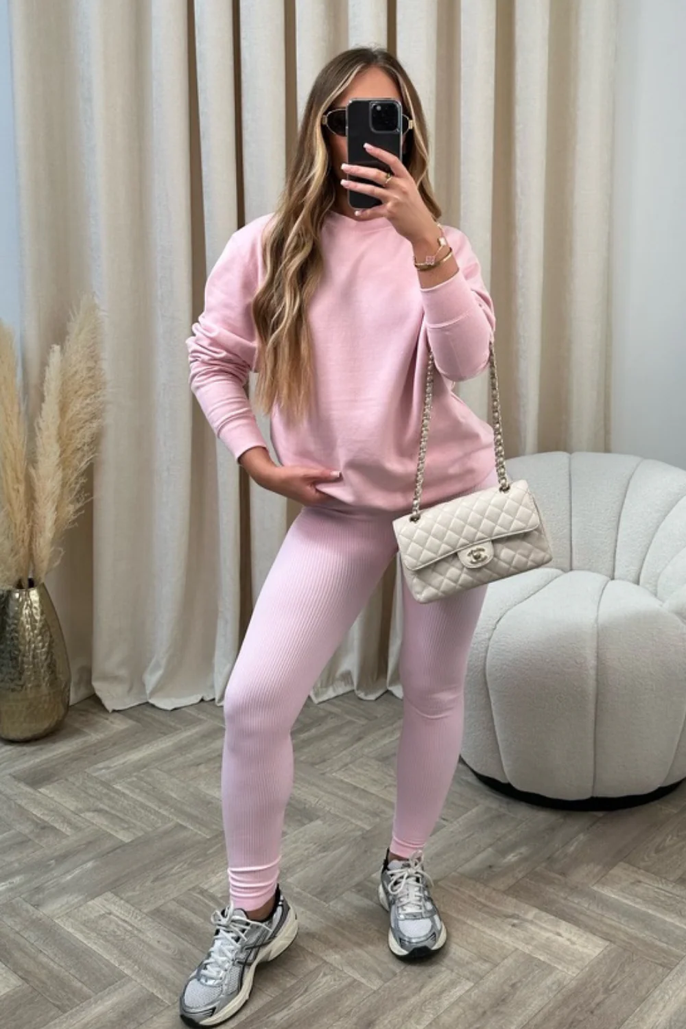 Kerris baby pink sweater and legging set - Image 2