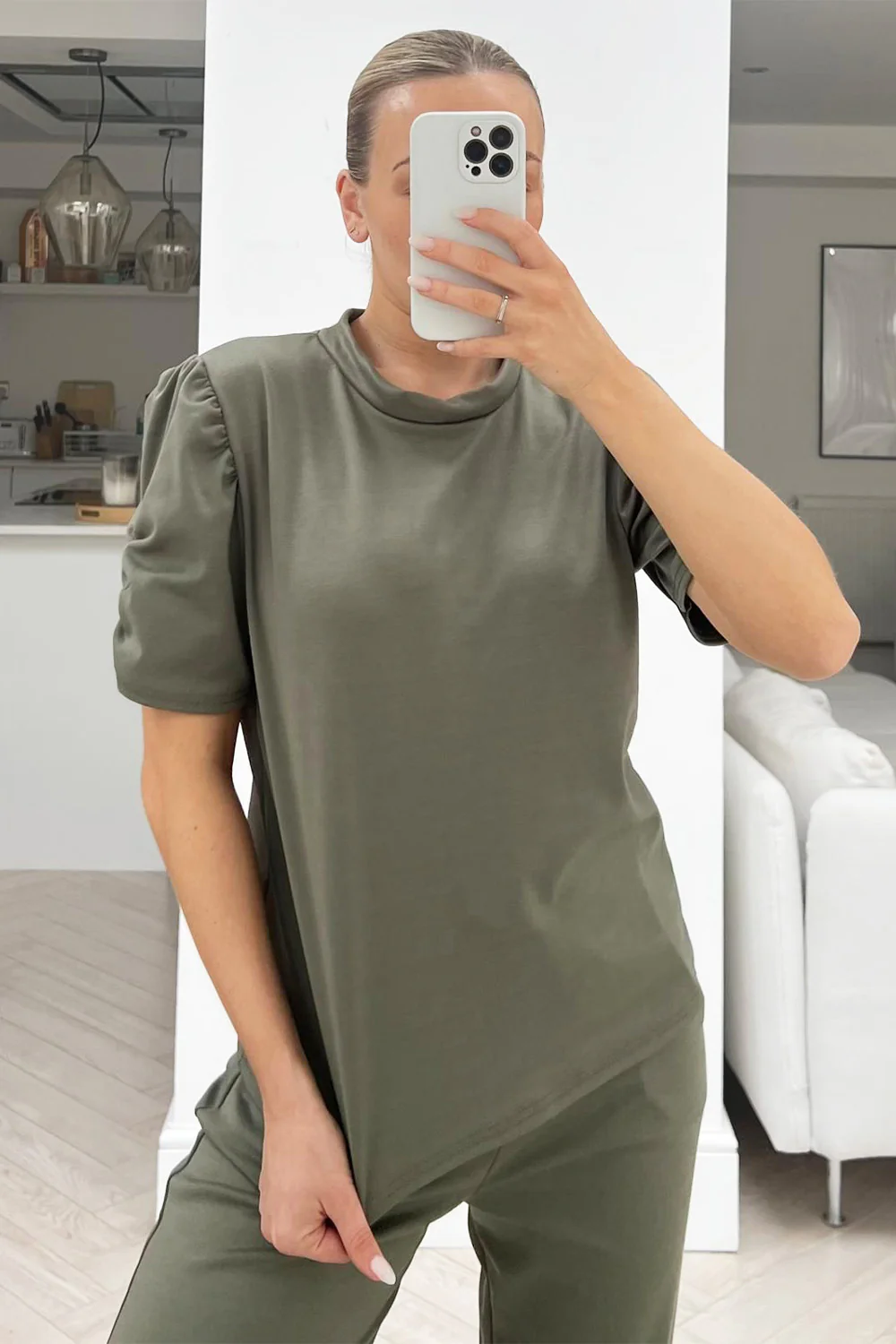 Harmony Khaki lightweight loungewear set - Image 2