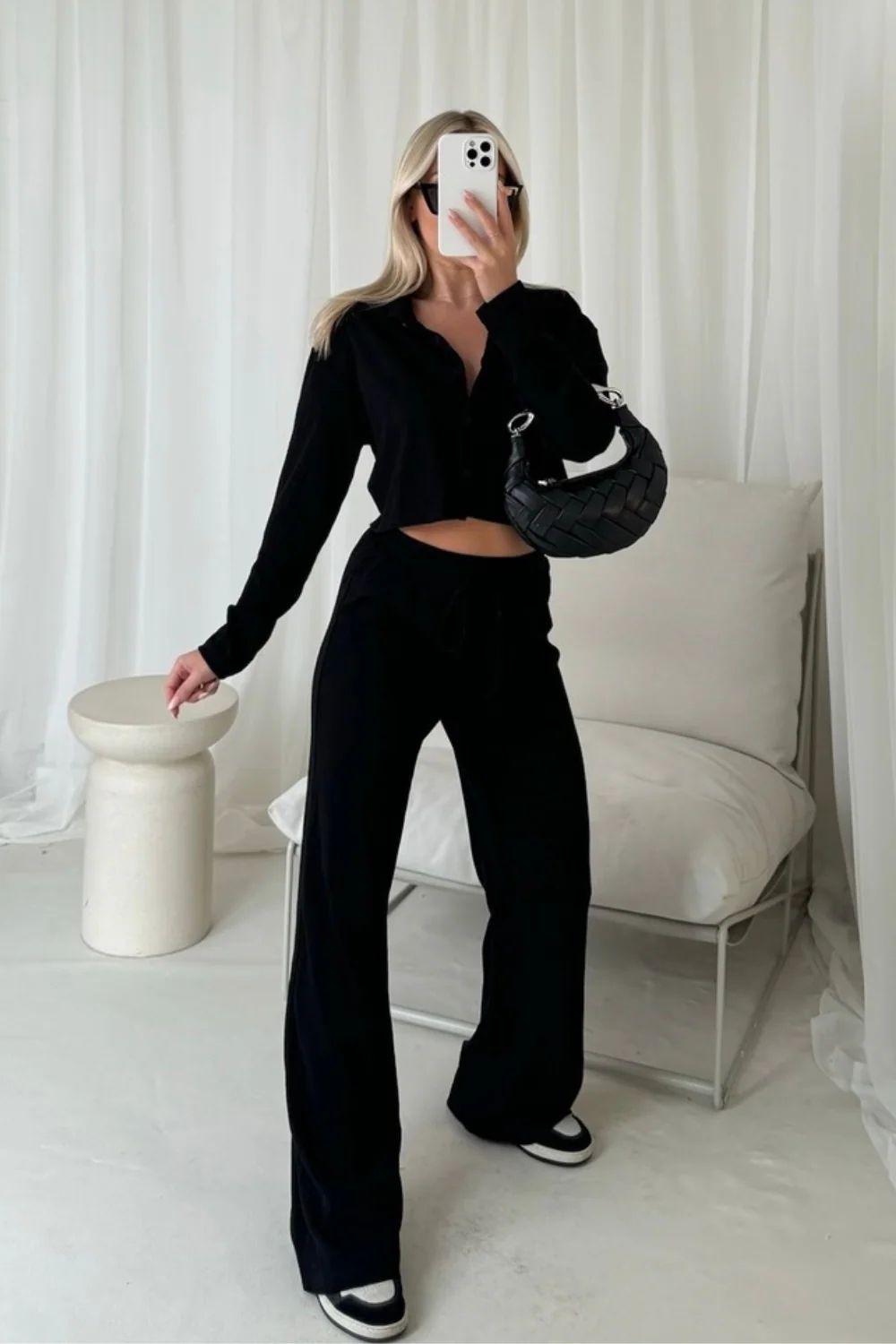 Kimmy black button up ribbed co ord - Image 3