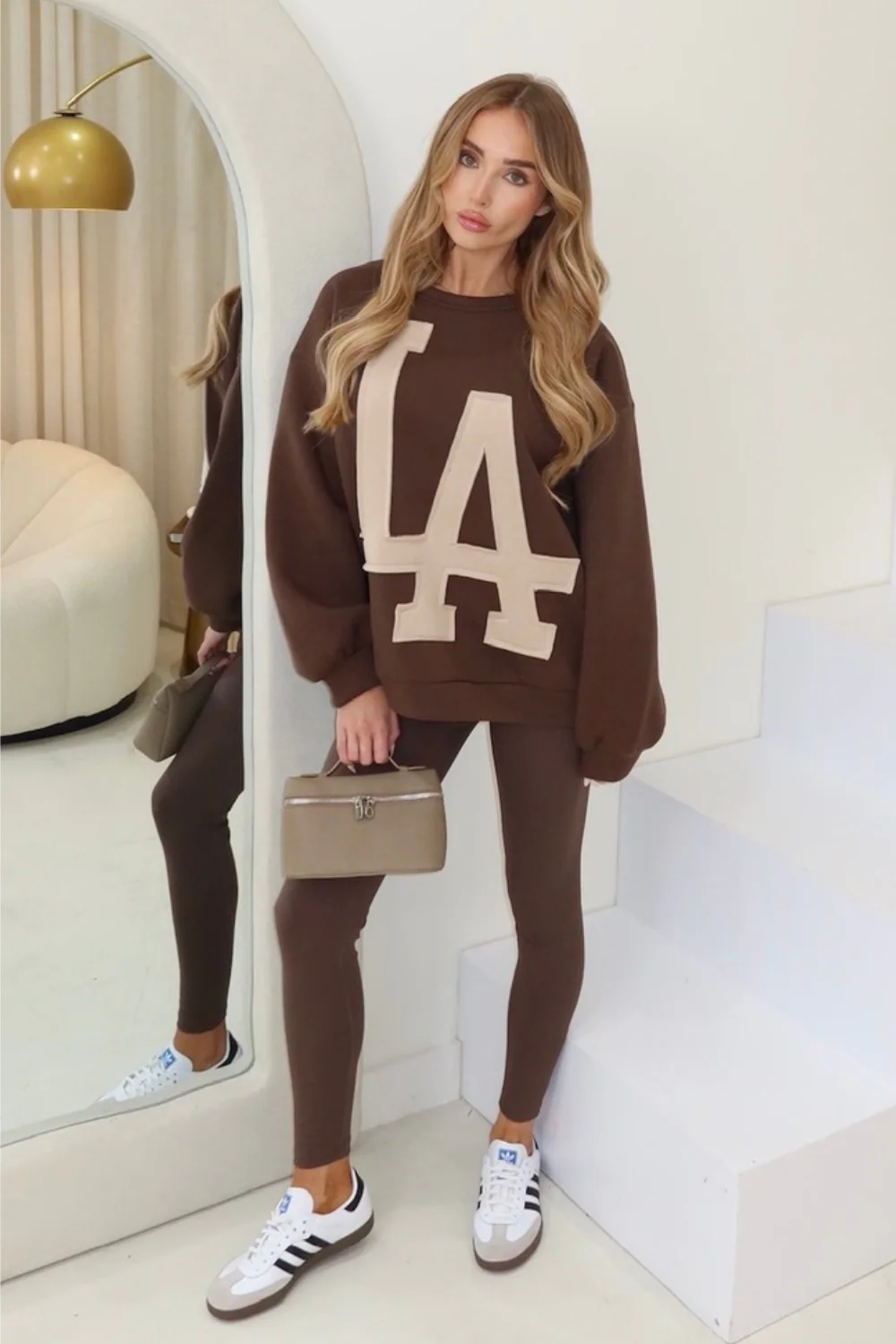LA chocolate and beige sweater - Image 4