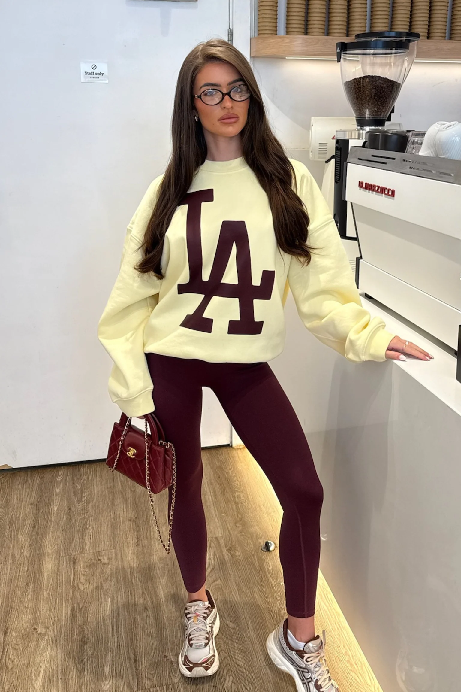 LA ESSENTIAL BUTTER YELLOW PRINTED SWEATER