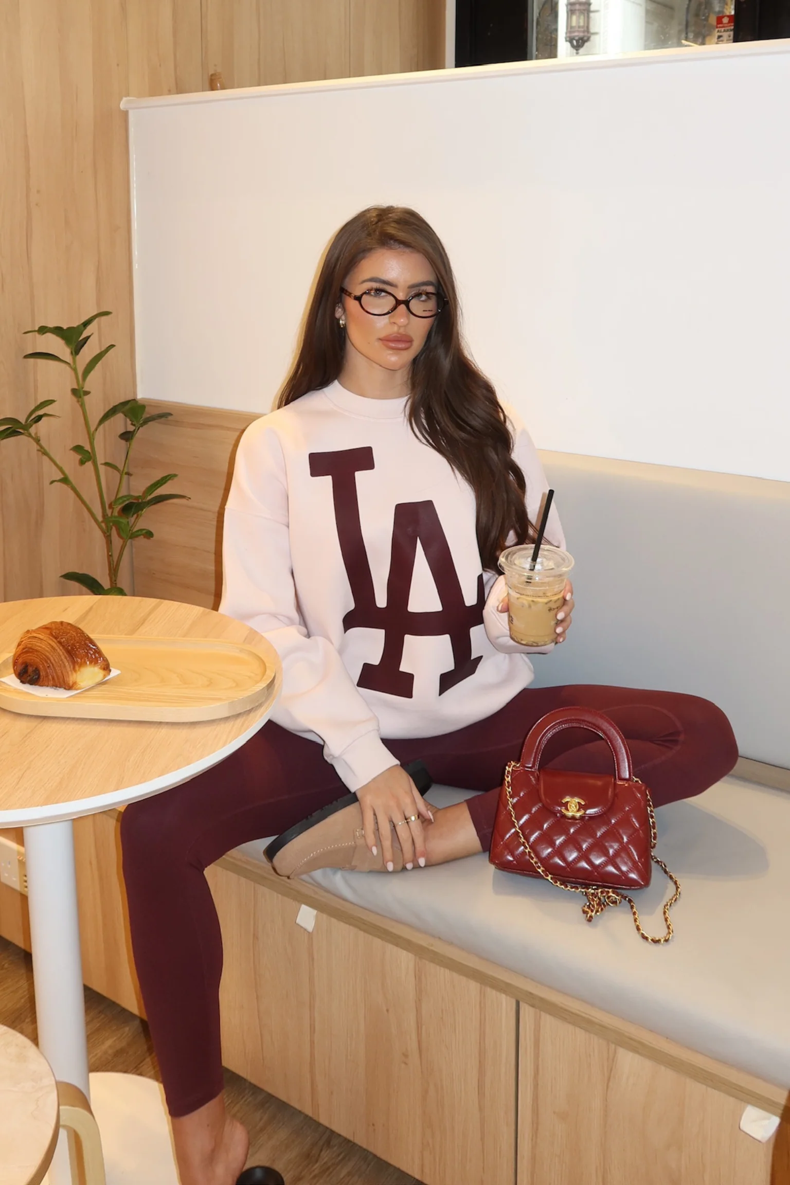 LA ESSENTIAL PINK PRINTED SWEATER