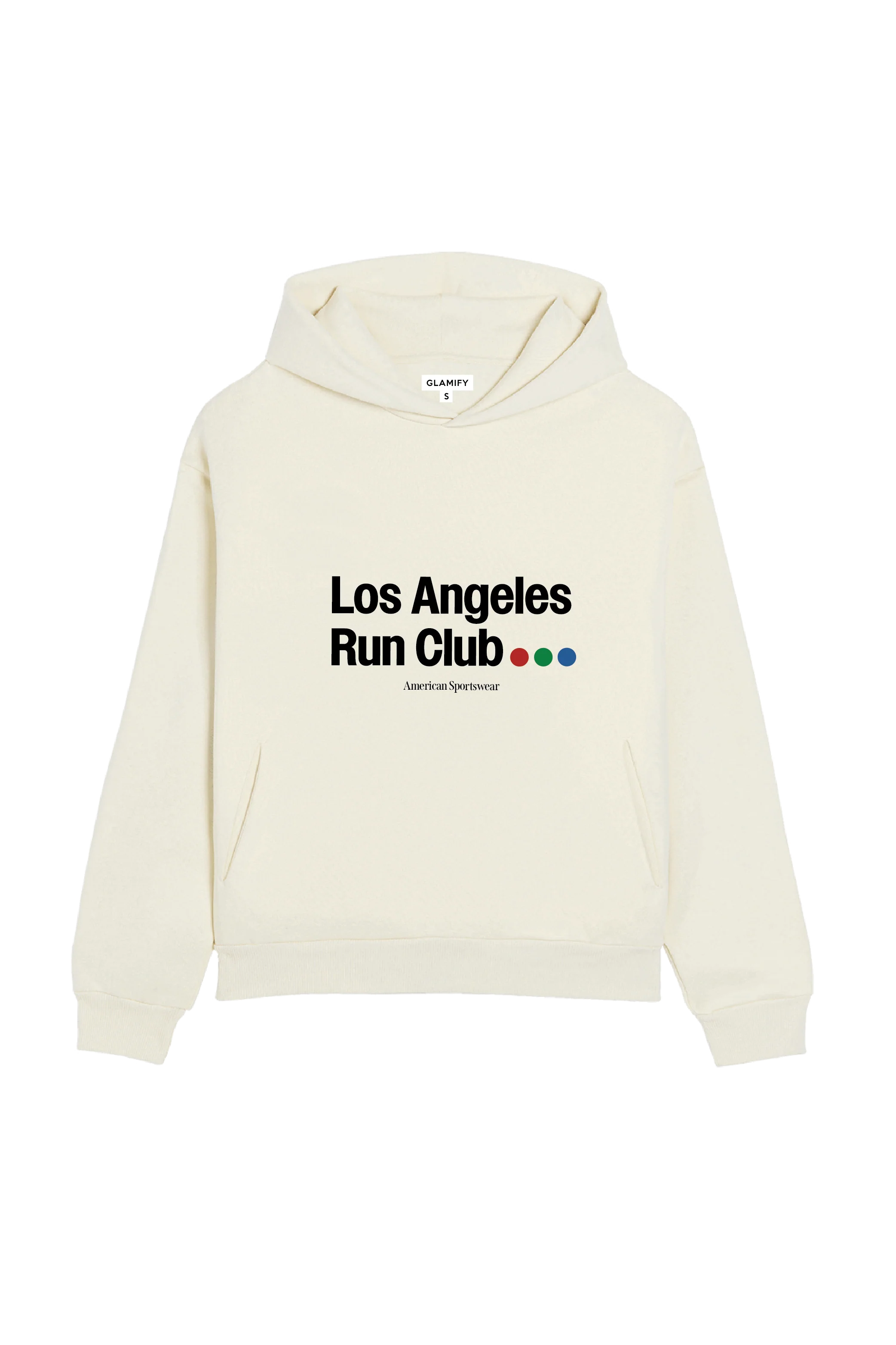 LA run club ecru printed hoodie - Image 2