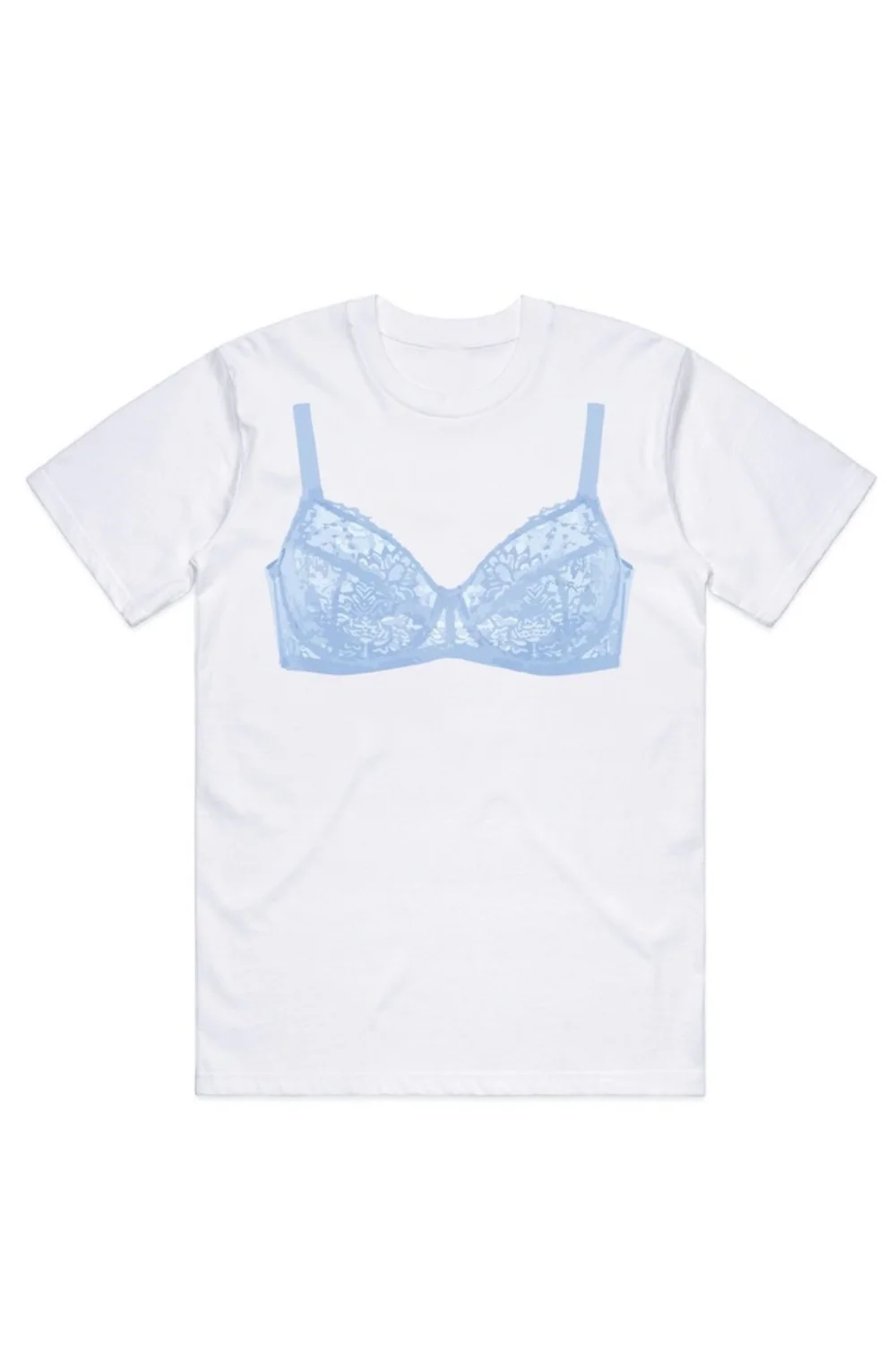 Lace blue bra printed white t-shirt - Image 2