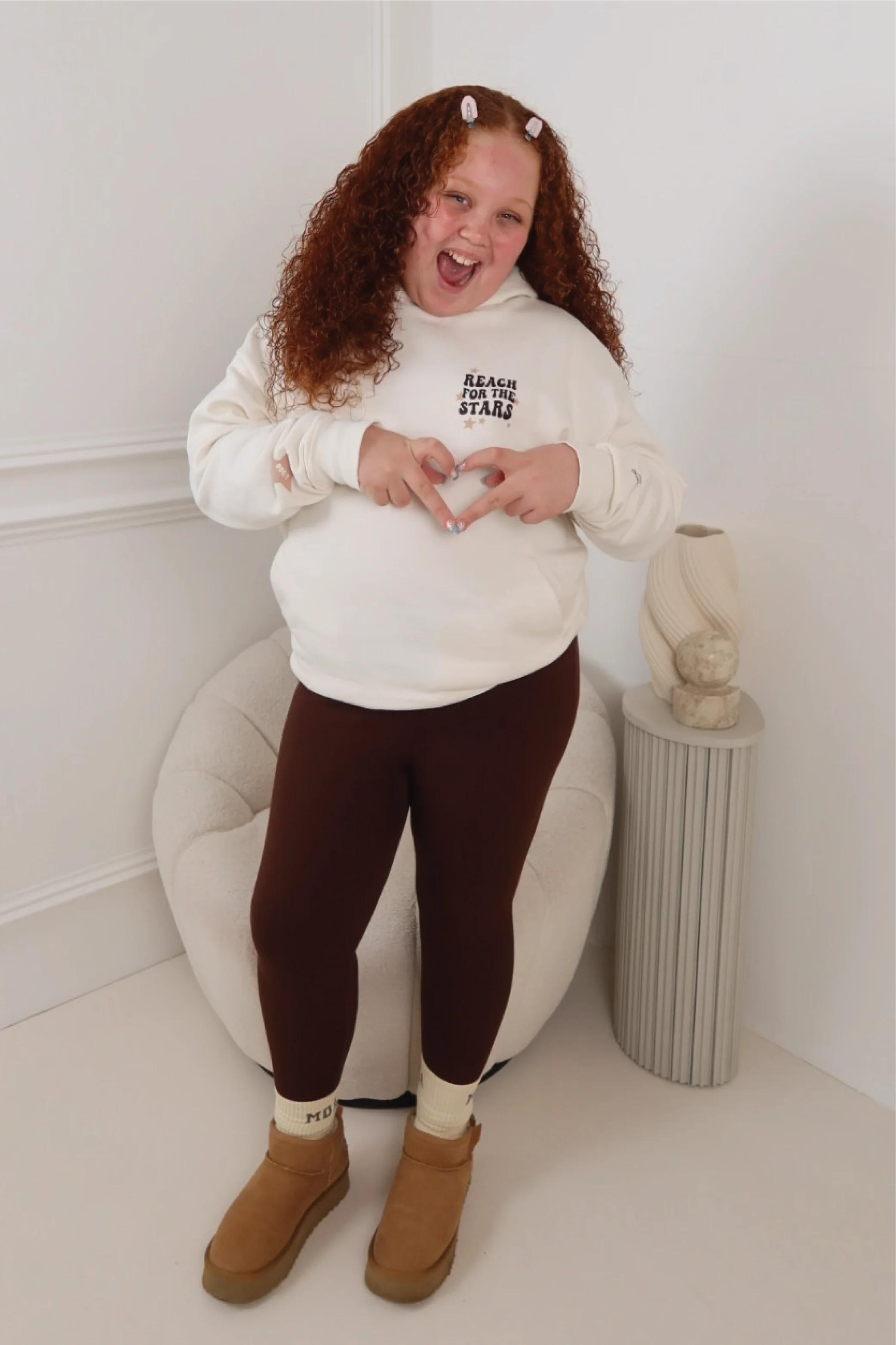 LACEY REACH FOR THE STARS IVORY PRINTED HOODIE - Image 4
