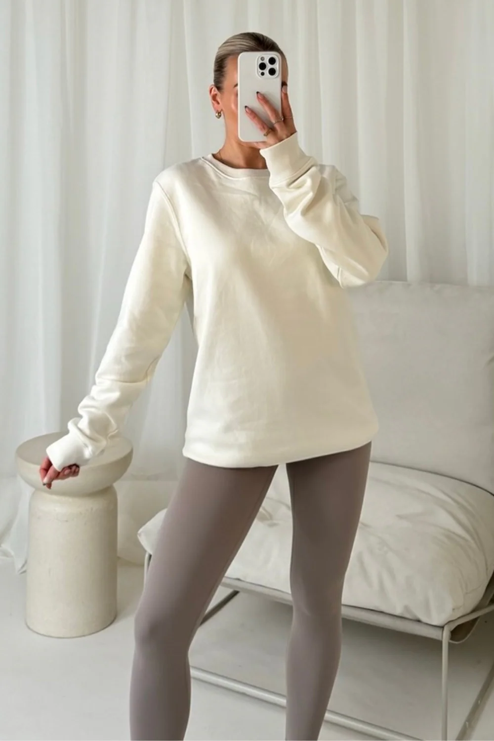 Laura ecru & grey sweater and ultimate legging set - Image 2