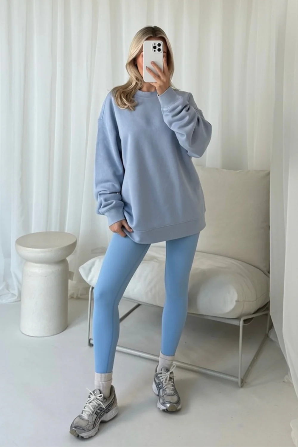 Laura light blue sweater and ultimate legging set