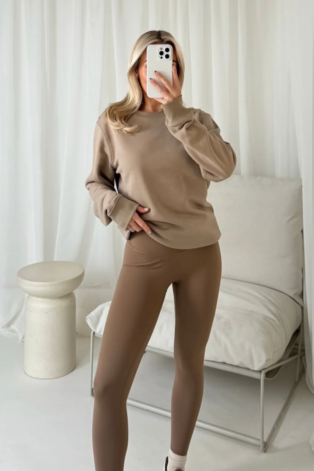 Laura sand & caramel sweater and ultimate legging set - Image 2