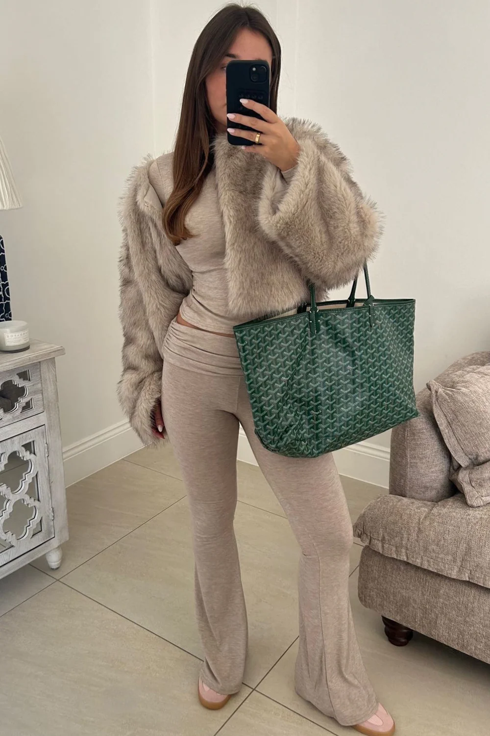 Lauren beige faux fur jacket - Image 5