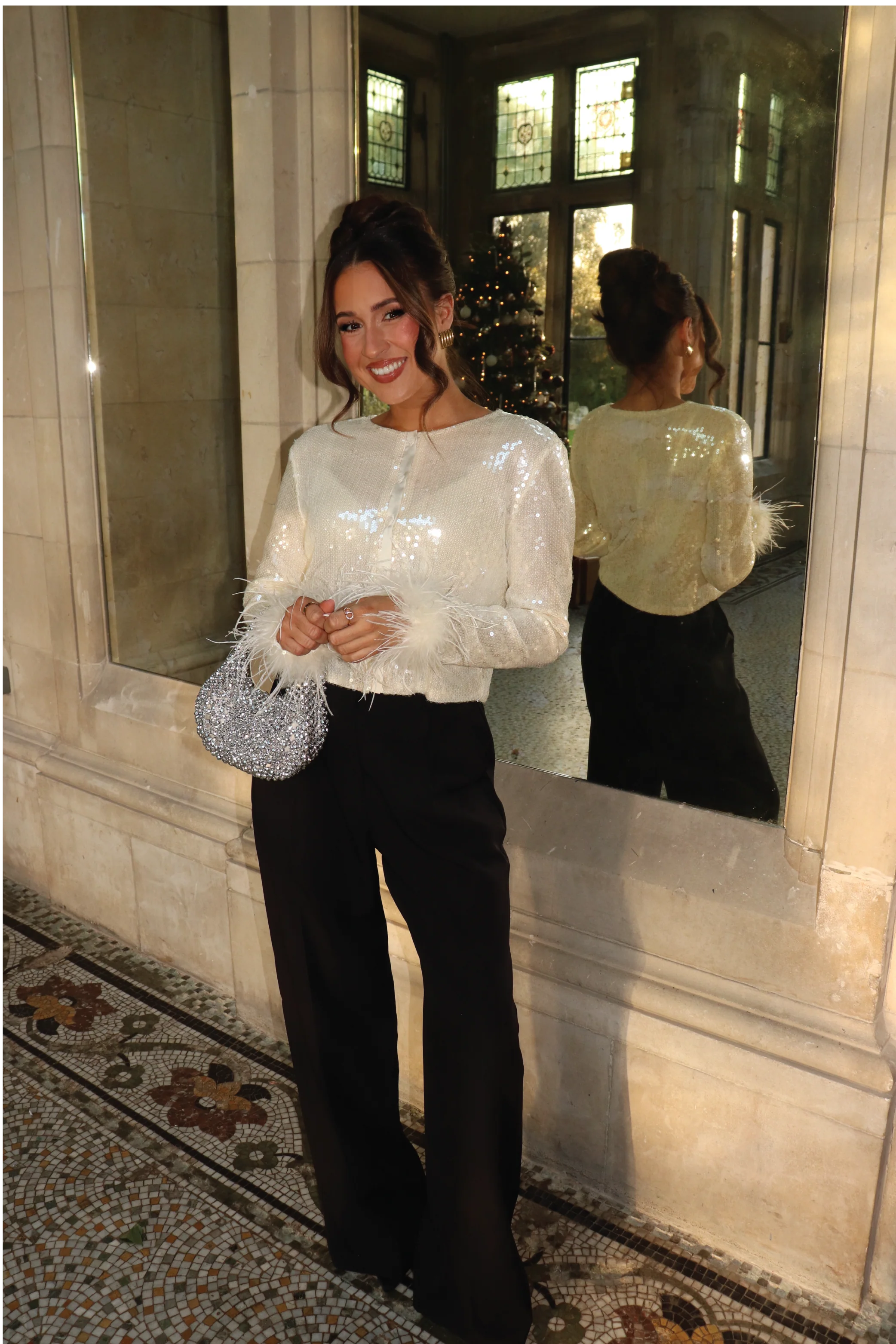 Lauren black wide leg trousers