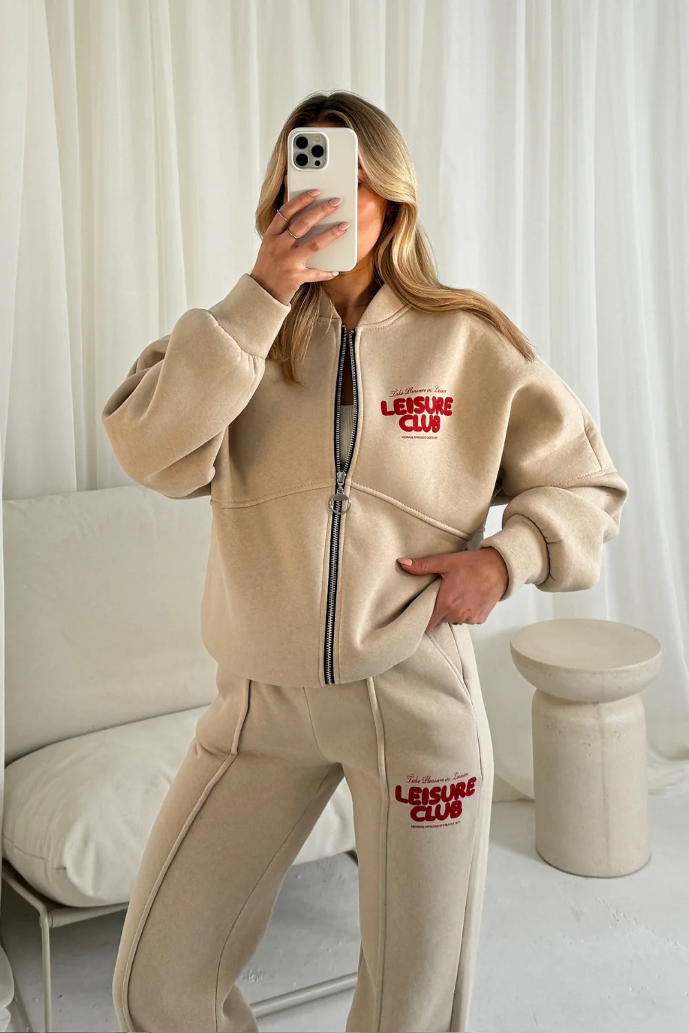 Leisure club bone printed bomber jacket and straight leg jogger - Image 5