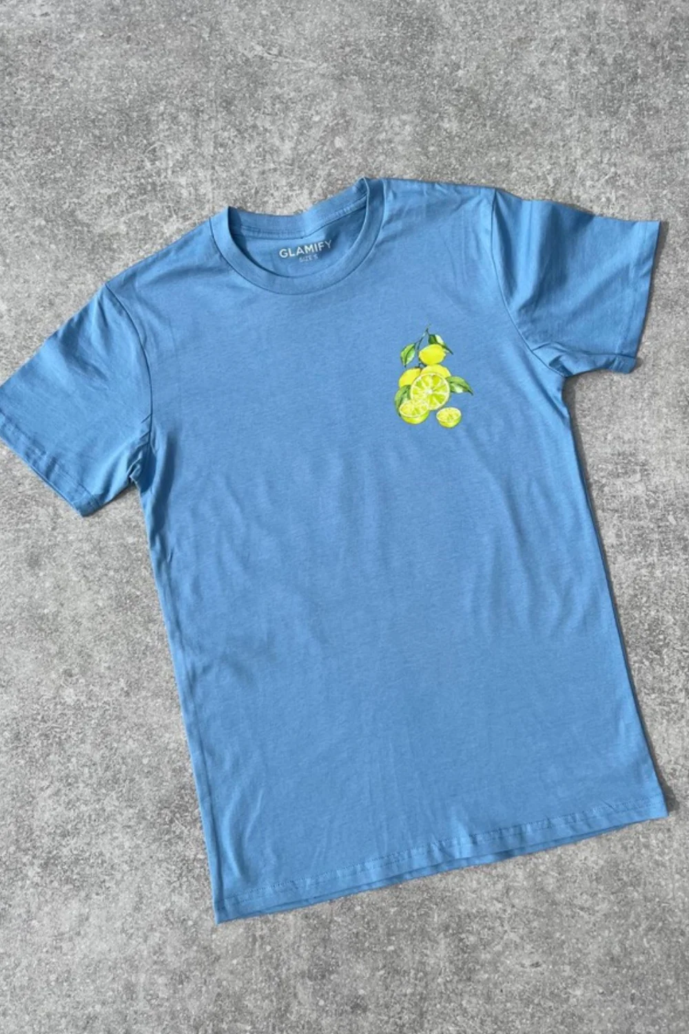 Lemons Printed blue T-shirt - Image 3
