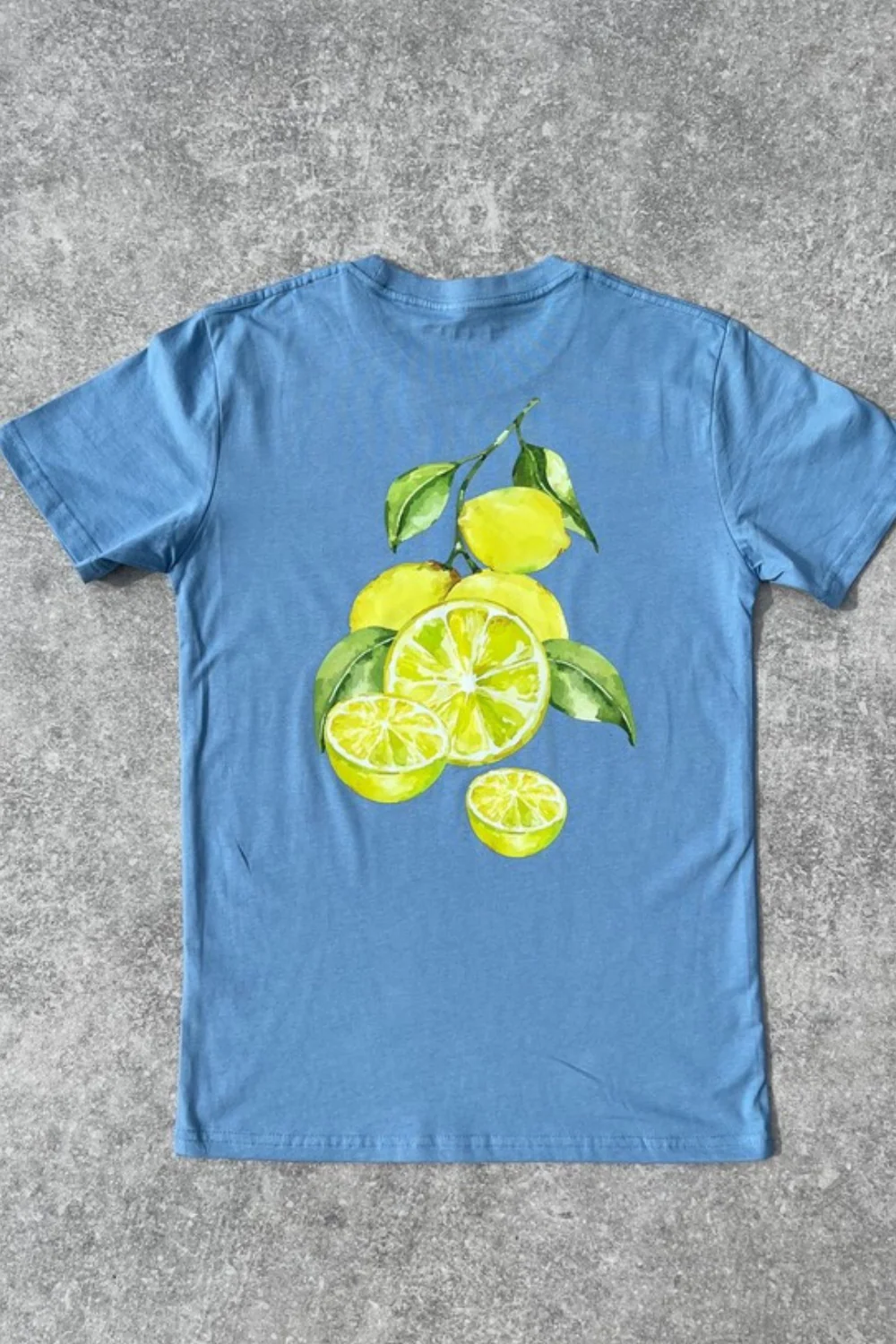 Lemons Printed blue T-shirt - Image 4