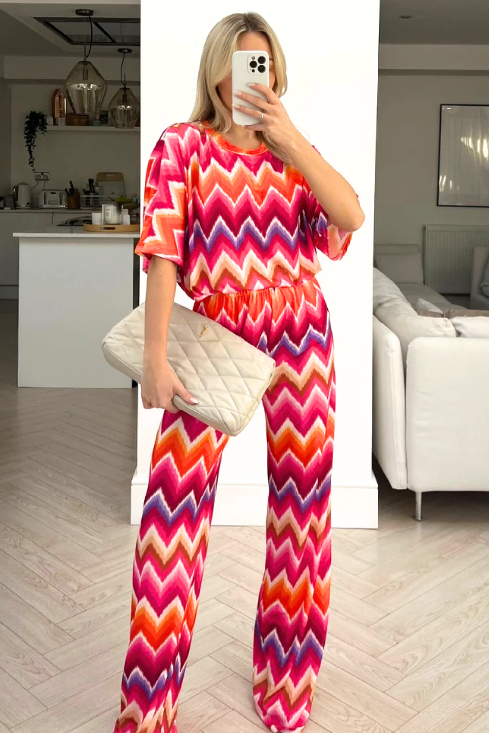 Lexi pink Flared Leg coord