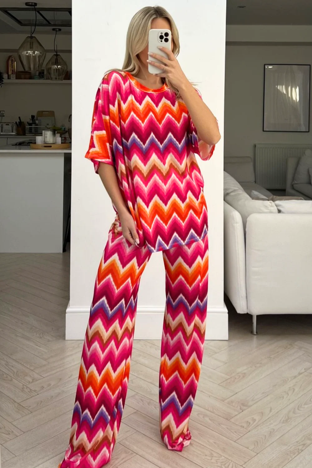 Lexi pink Flared Leg coord - Image 2