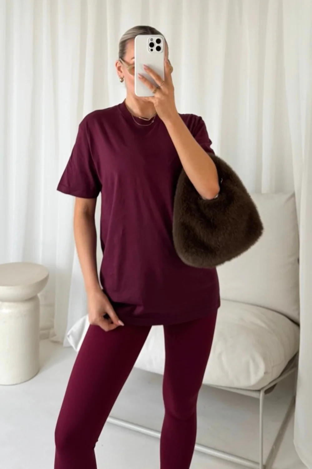 Lily everyday essential burgundy tee - Image 2