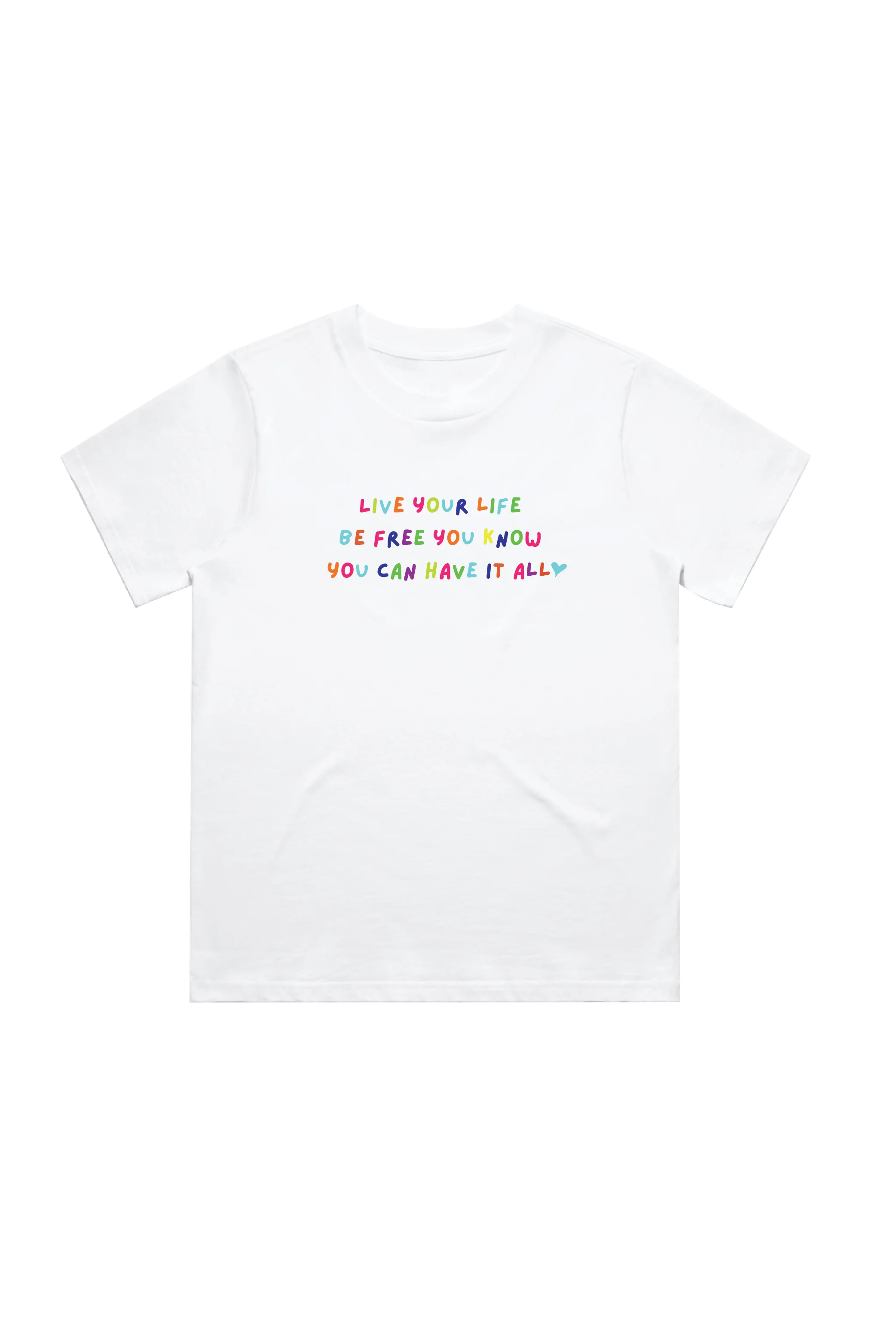 Live your life white heavyweight back print t-shirt - Image 6