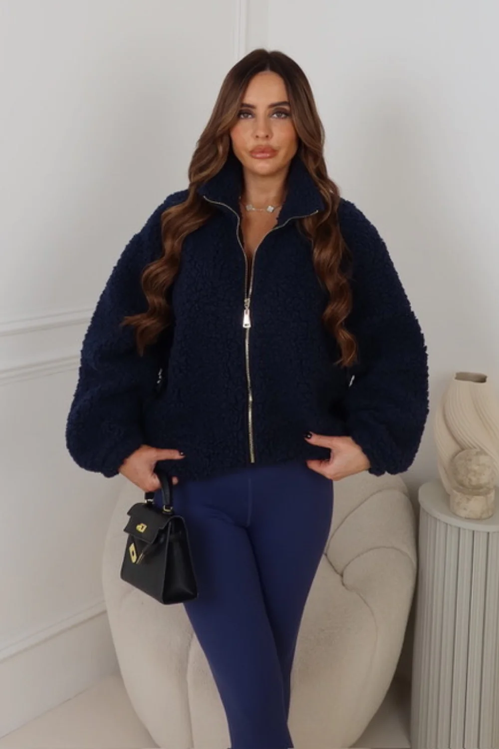 LOCKI NAVY GOLD ZIP WOOLY FLEECE - Image 2
