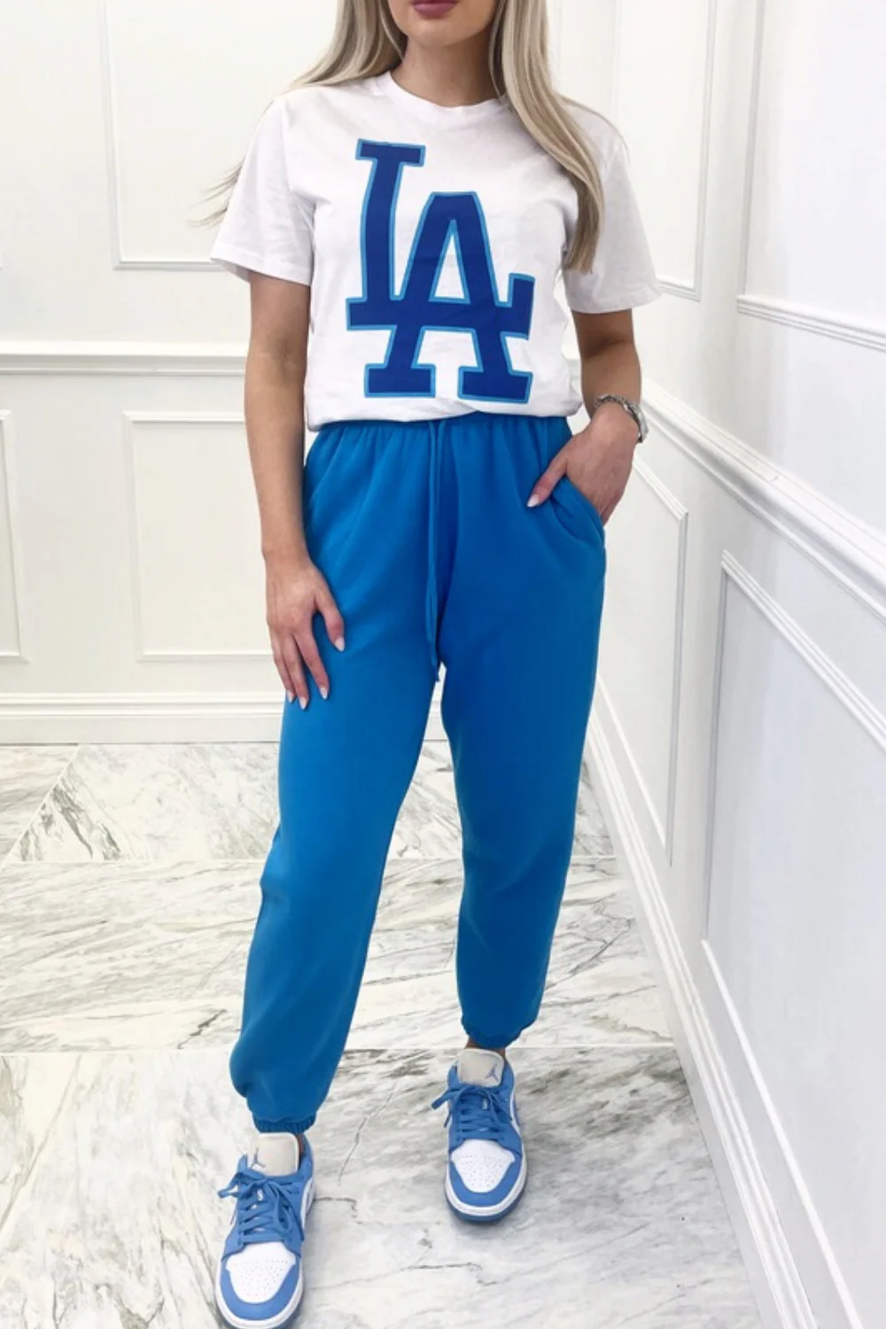 los angeles blue & white premium tee - Image 3