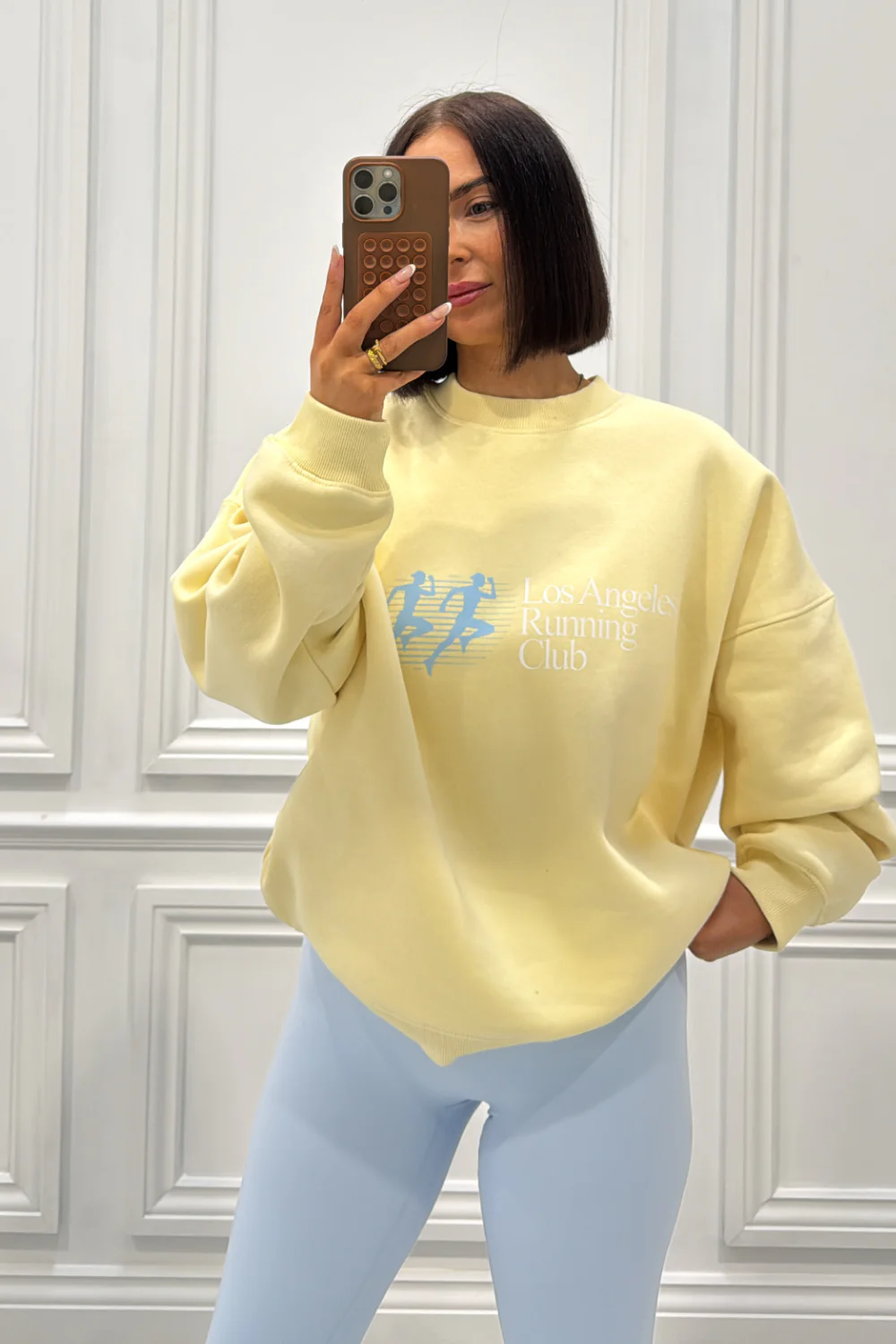 LOS ANGELES RUNNING CLUB BUTTER YELLOW PRINTED SWEATER - Image 2