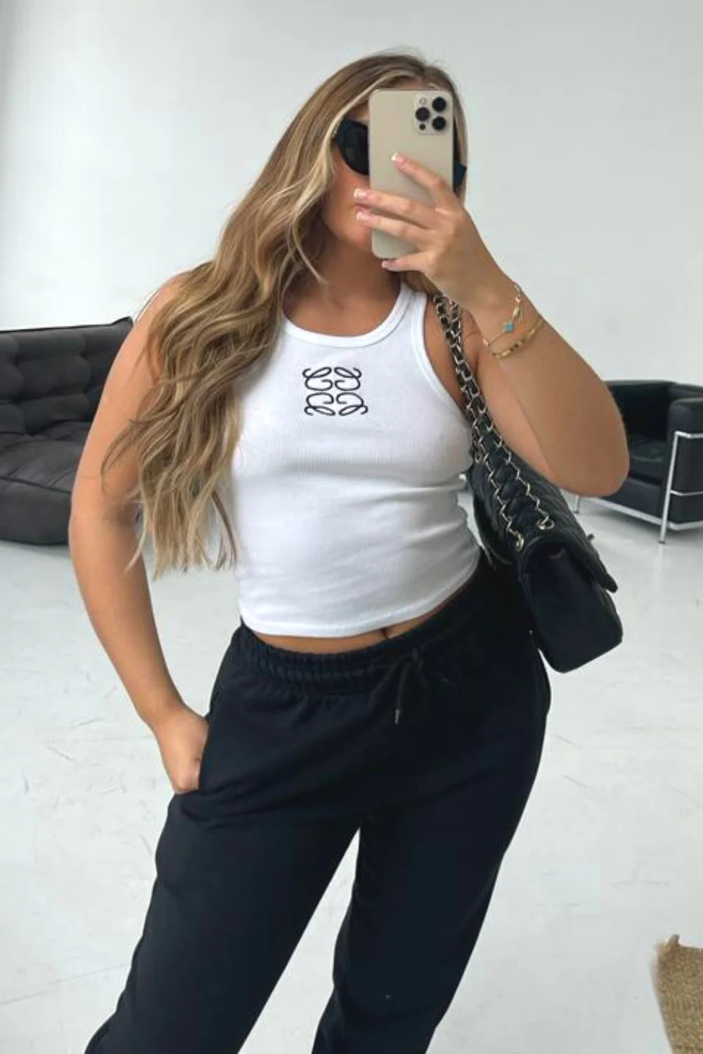 GeGe white embroidered ribbed vest top - Image 6