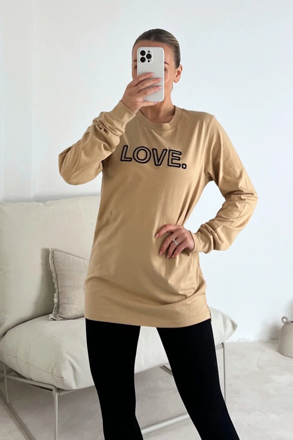 Love camel embroidered long sleeve t-shirt and leggings - Image 2