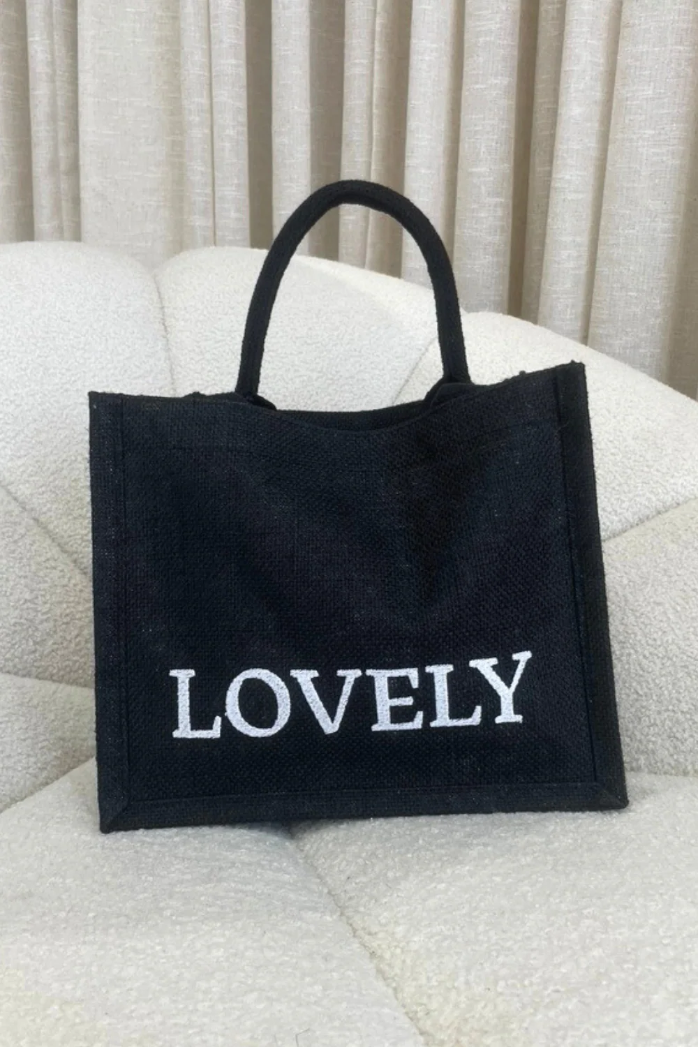 Lovely black & white embroidered Mini Tote - Image 2