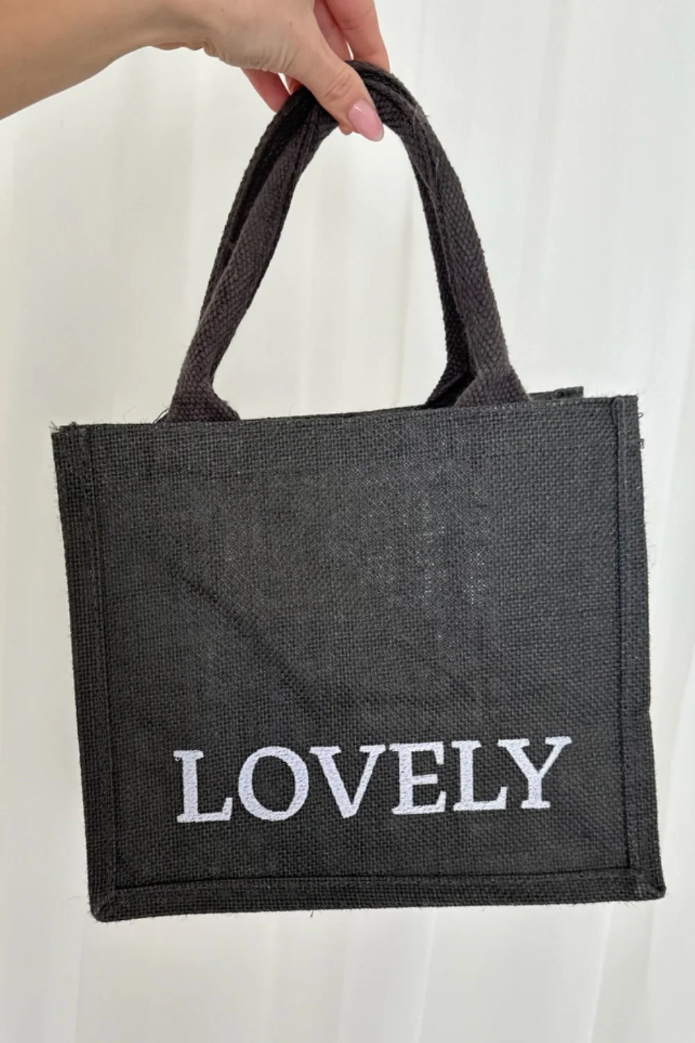 Lovely black & white embroidered Mini Tote - Image 3