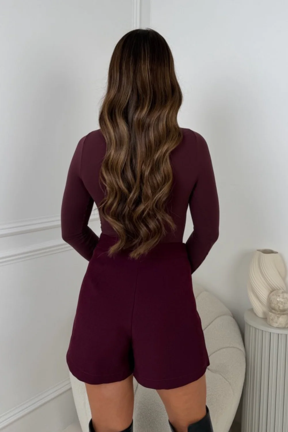 Macey dark cherry skort - Image 2
