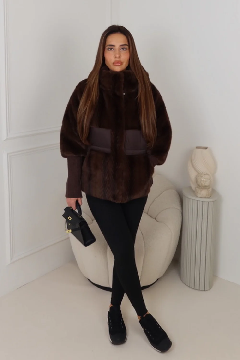 MAGGI CHOCOLATE FAUX FUR JACKET - Image 2