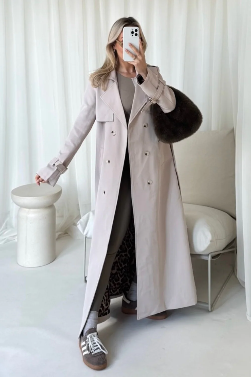 Makayla beige trench coat - Image 2