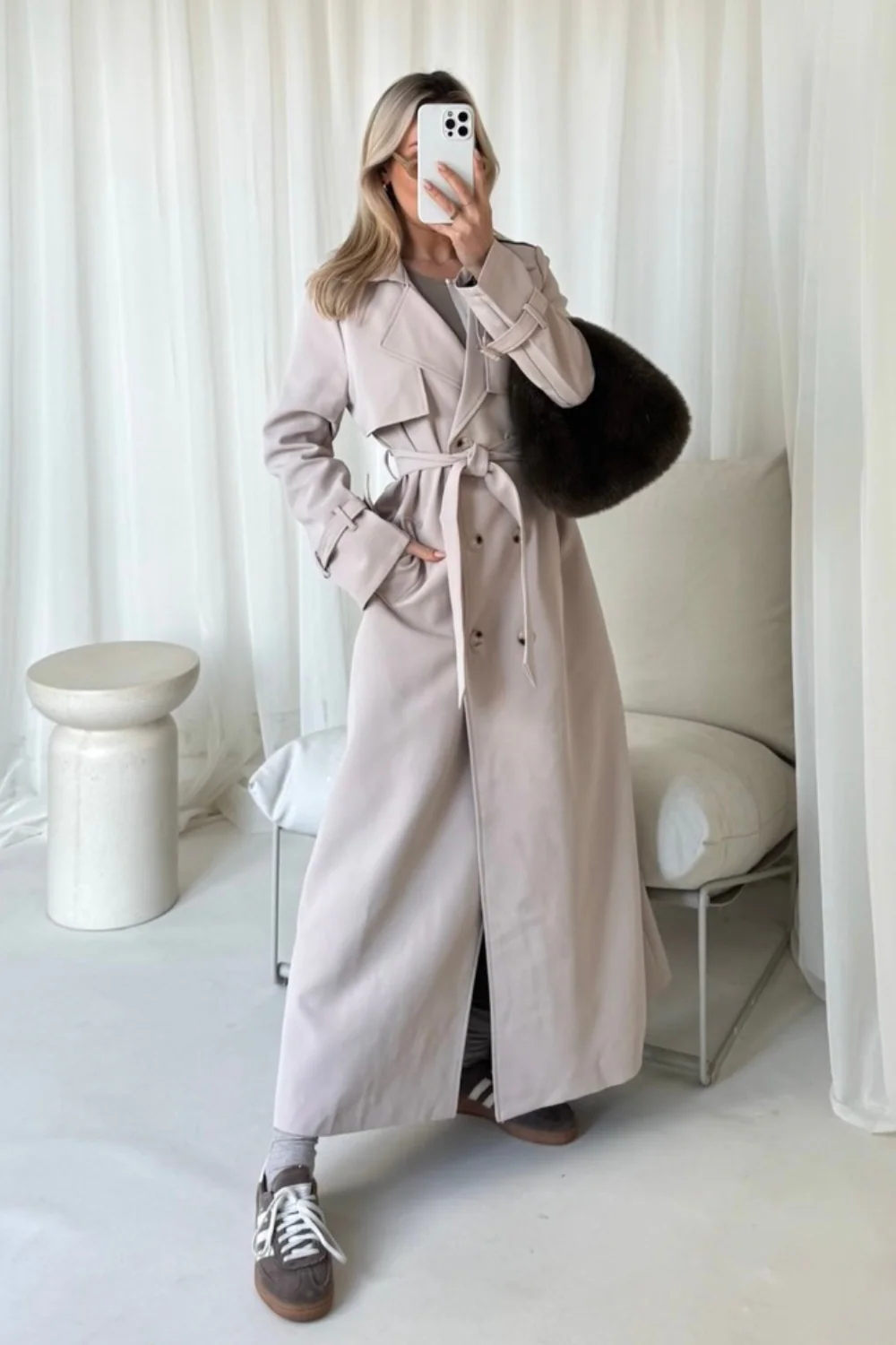 Makayla beige trench coat - Image 3