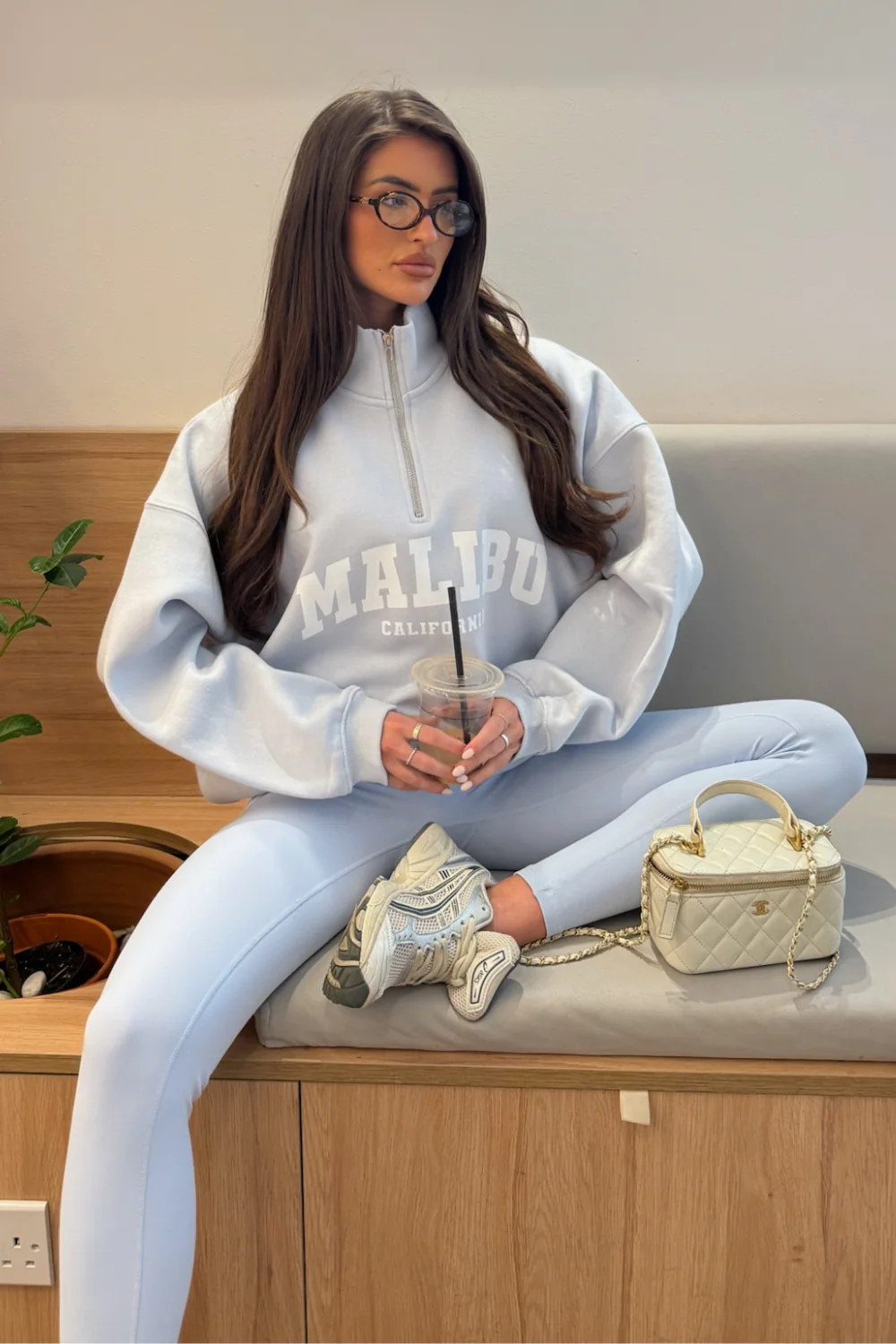 MALIBU BABY BLUE PRINTED 3/4 ZIP - Image 3