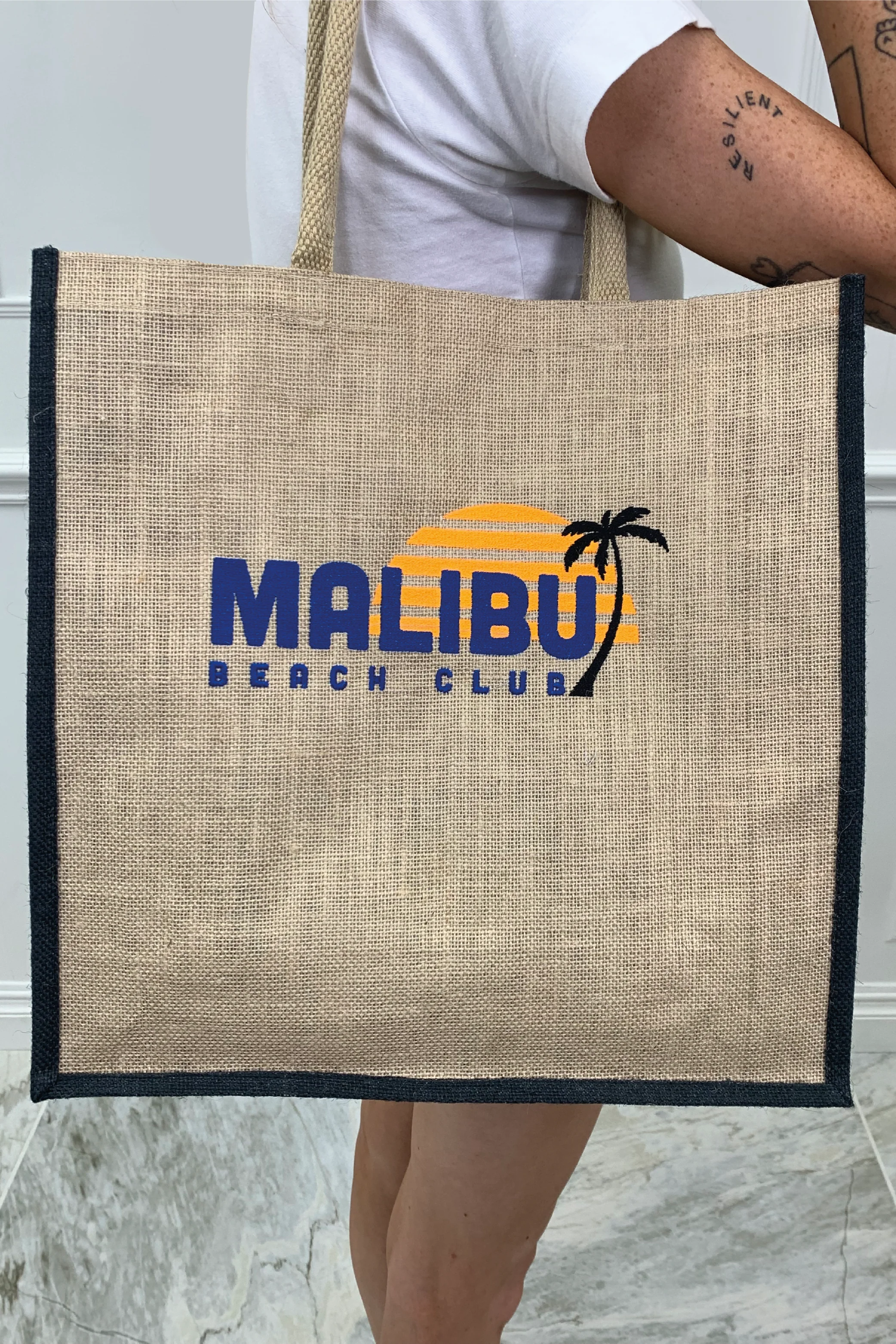 malibu beach panelled embroidered tote bag - Image 3
