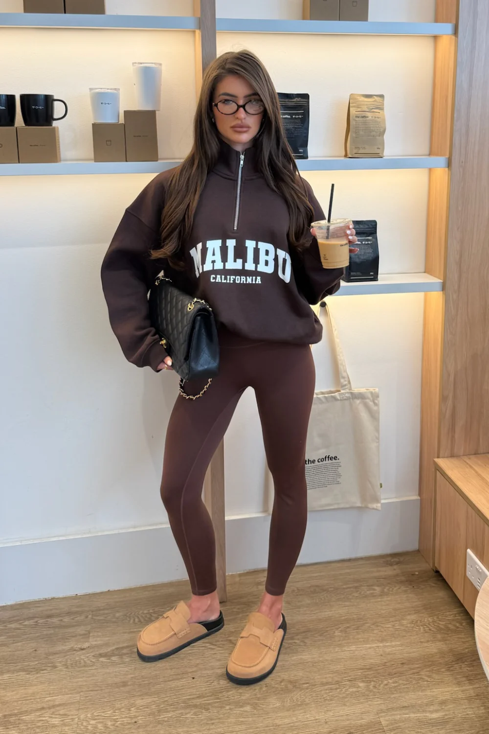 MALIBU CHOCOLATE PRINTED 3/4 ZIP - Image 2