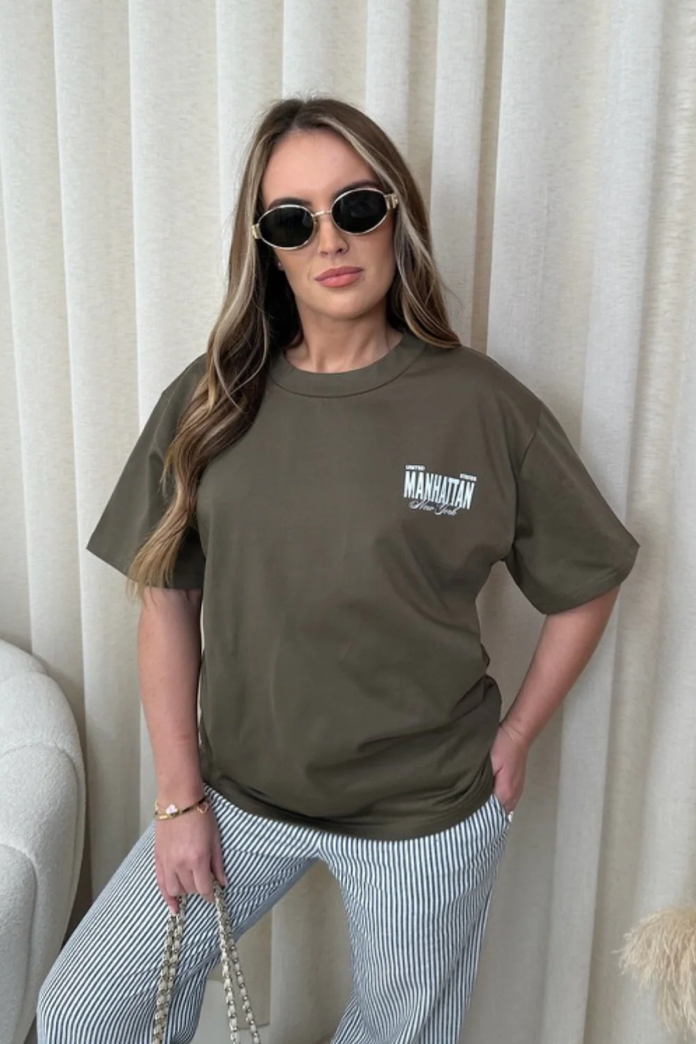 Manhattan mocha printed heavyweight oversized t-shirt - Image 3